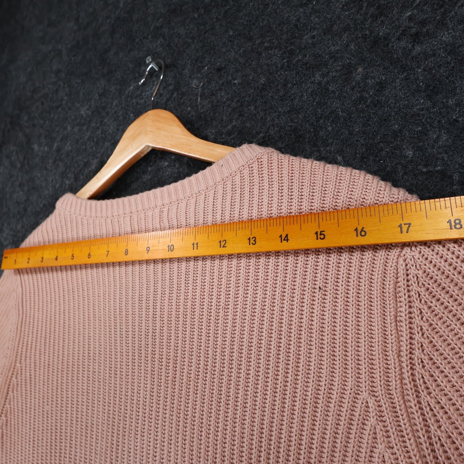 Calvin Klein Sweater Womens M Pink Acrylic Shaker Knit Tiered Ruffle Bell Sleeve - Thumbnail 6