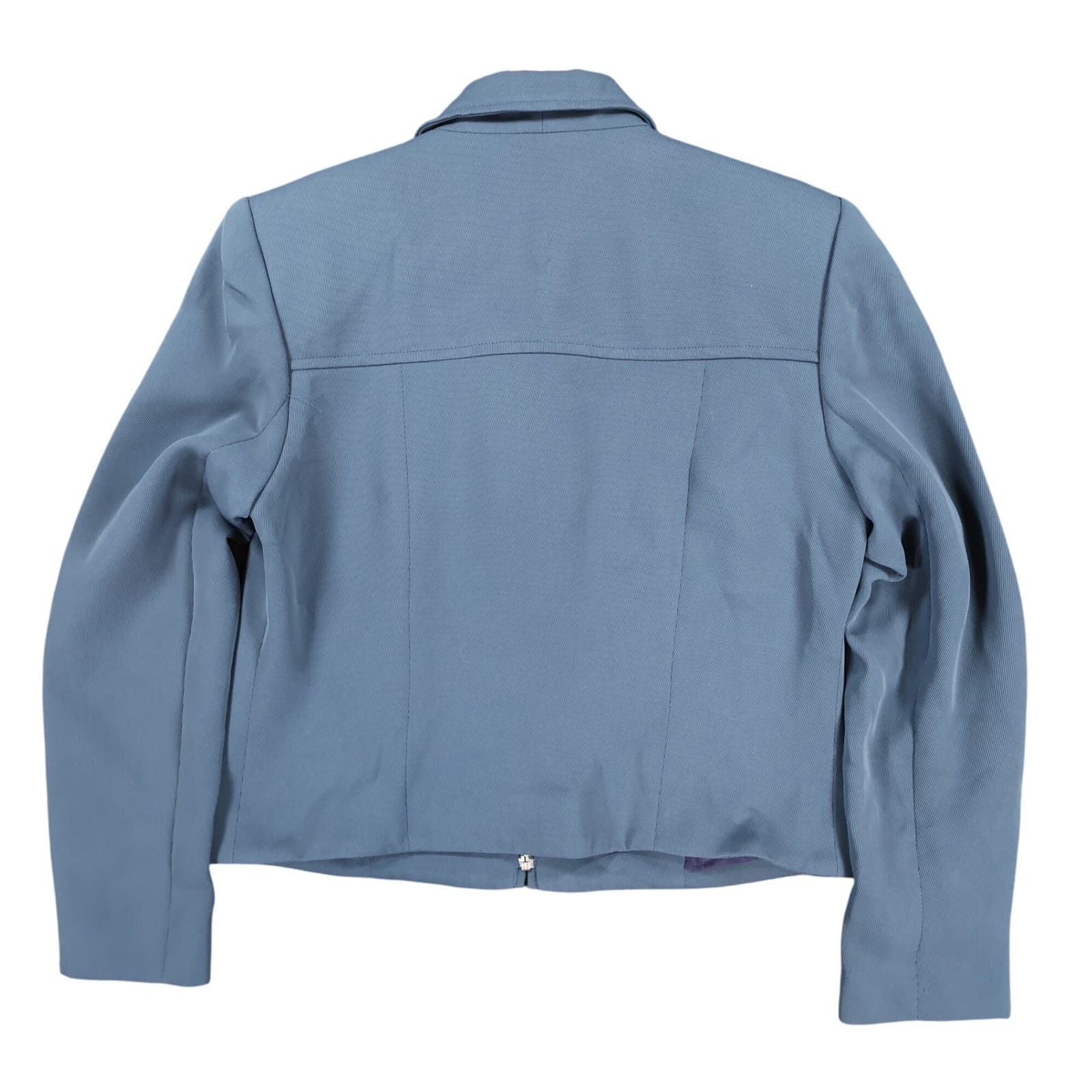 Patrick Petite Zip Up Jacket Womens 4 Blue Vintage Professional Career Minimal - Thumbnail 2