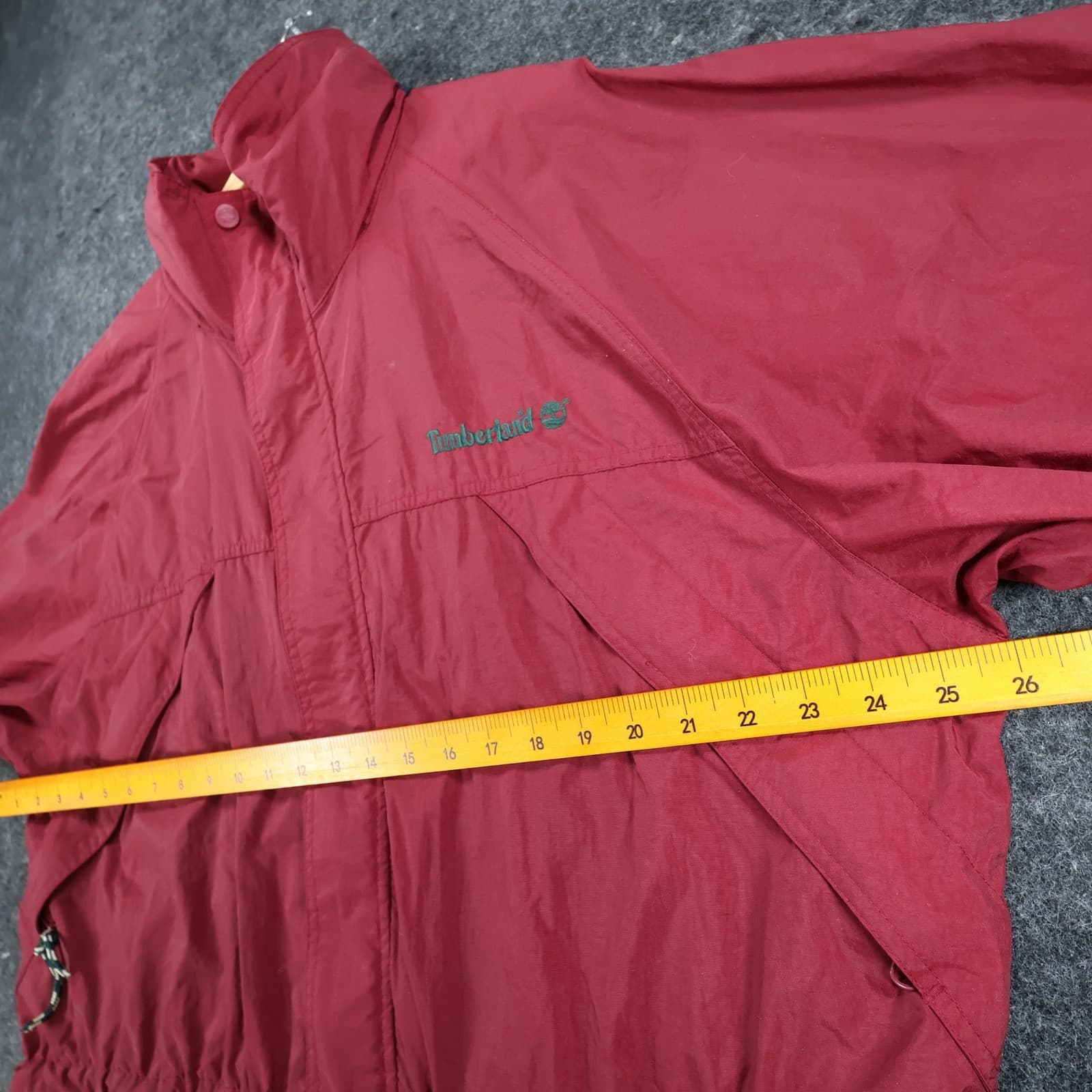 Timberland Windbreaker Jacket Mens Large Red Nylon Outdoor Full Zip Embroidered - Thumbnail 4
