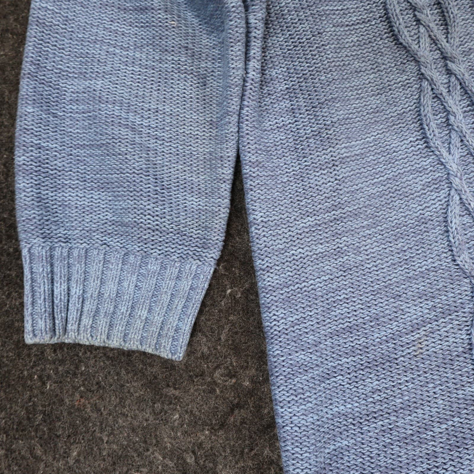 L.L.Bean Sweater Women Large Blue Cotton Blend Cable Knit 3/4 Sleeve Casual - Thumbnail 10