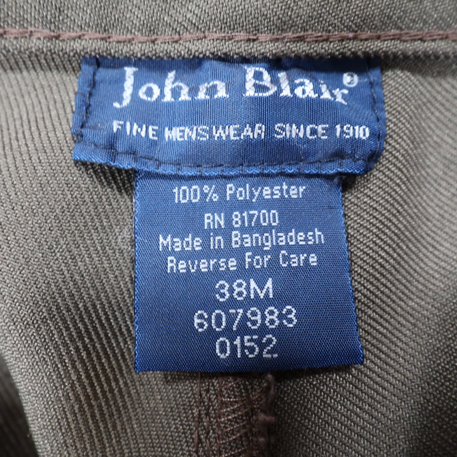 John Blair Dress Slacks Mens 38 Brown Polyester Regular Fit Classic Trousers - Thumbnail 7