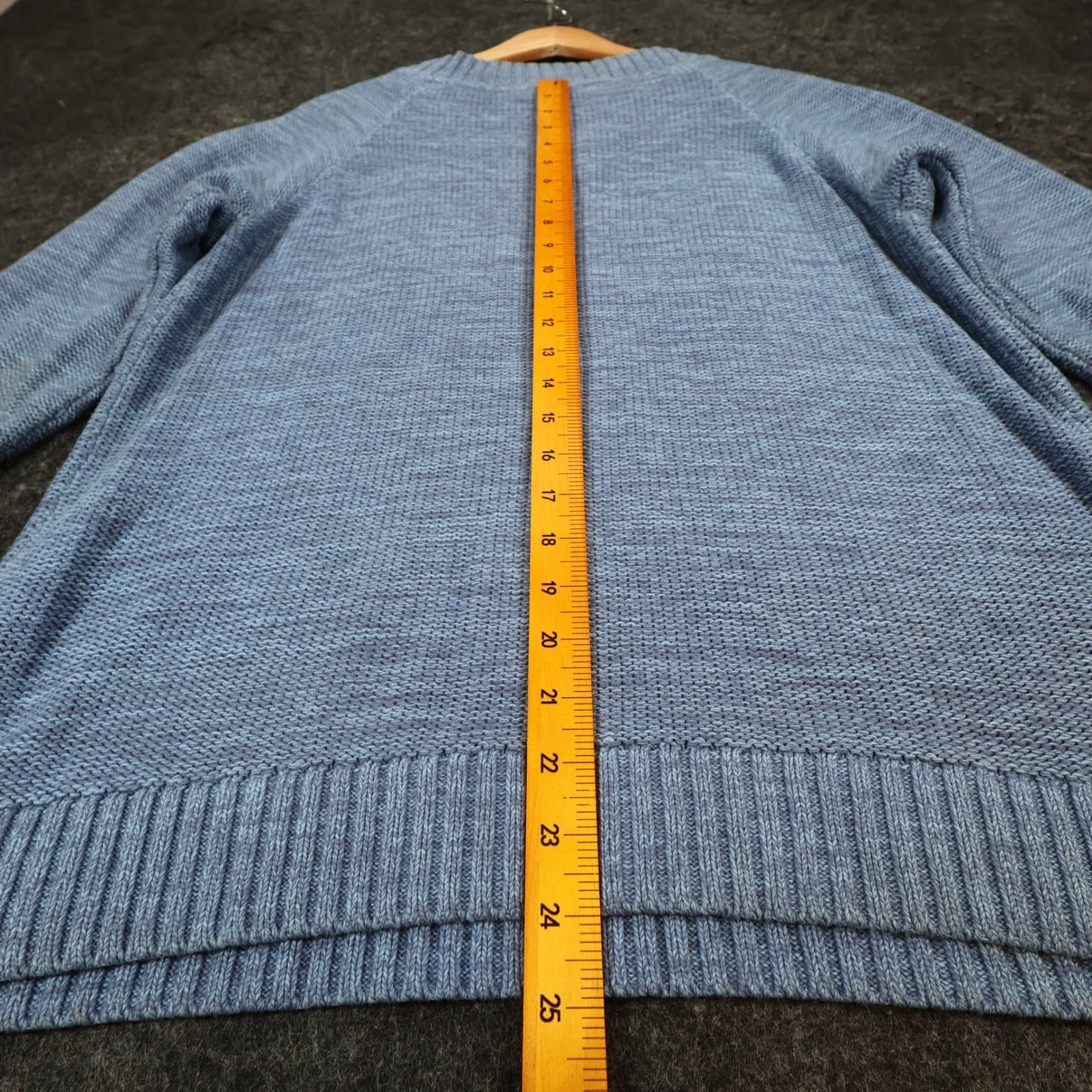 L.L.Bean Sweater Women Large Blue Cotton Blend Cable Knit 3/4 Sleeve Casual - Thumbnail 5