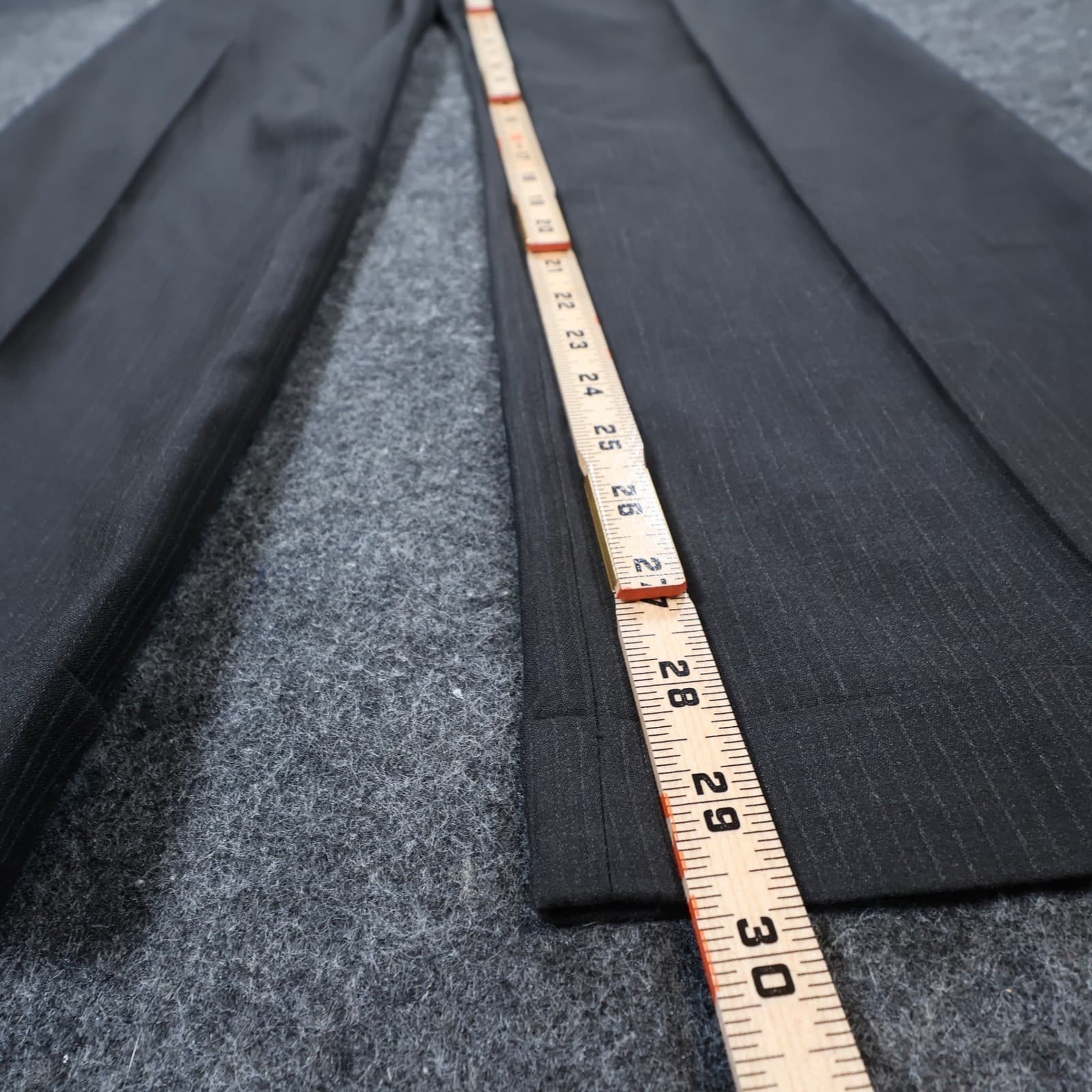 Tailor Đức Nhân Dress Pants Mens 34 Charcoal Super 180s Wool Cashmere Pleated - Thumbnail 4