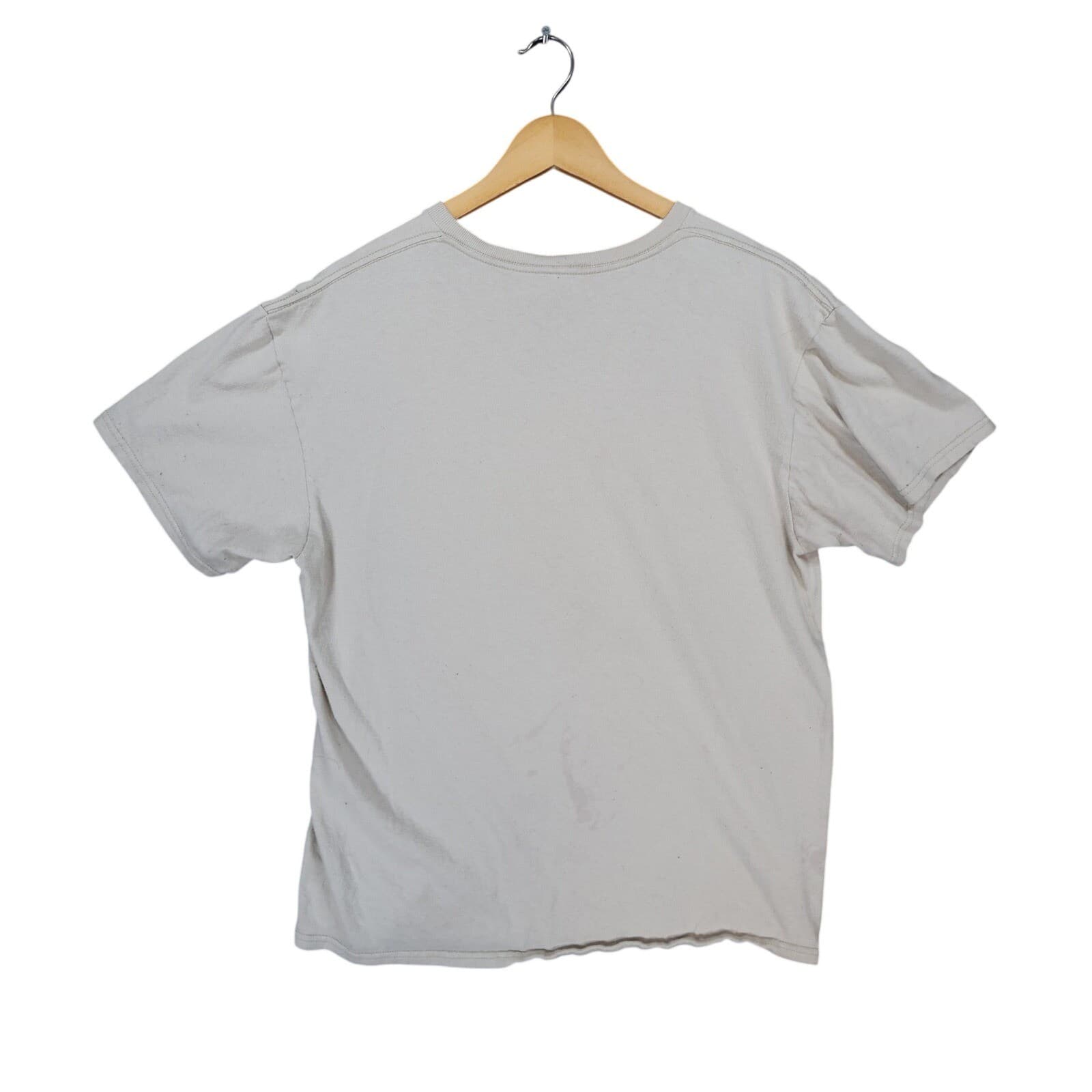 DOM T-Shirt Mens Large Beige Excellent Happiness Is A State Of Mind Graphic Tee - Thumbnail 2