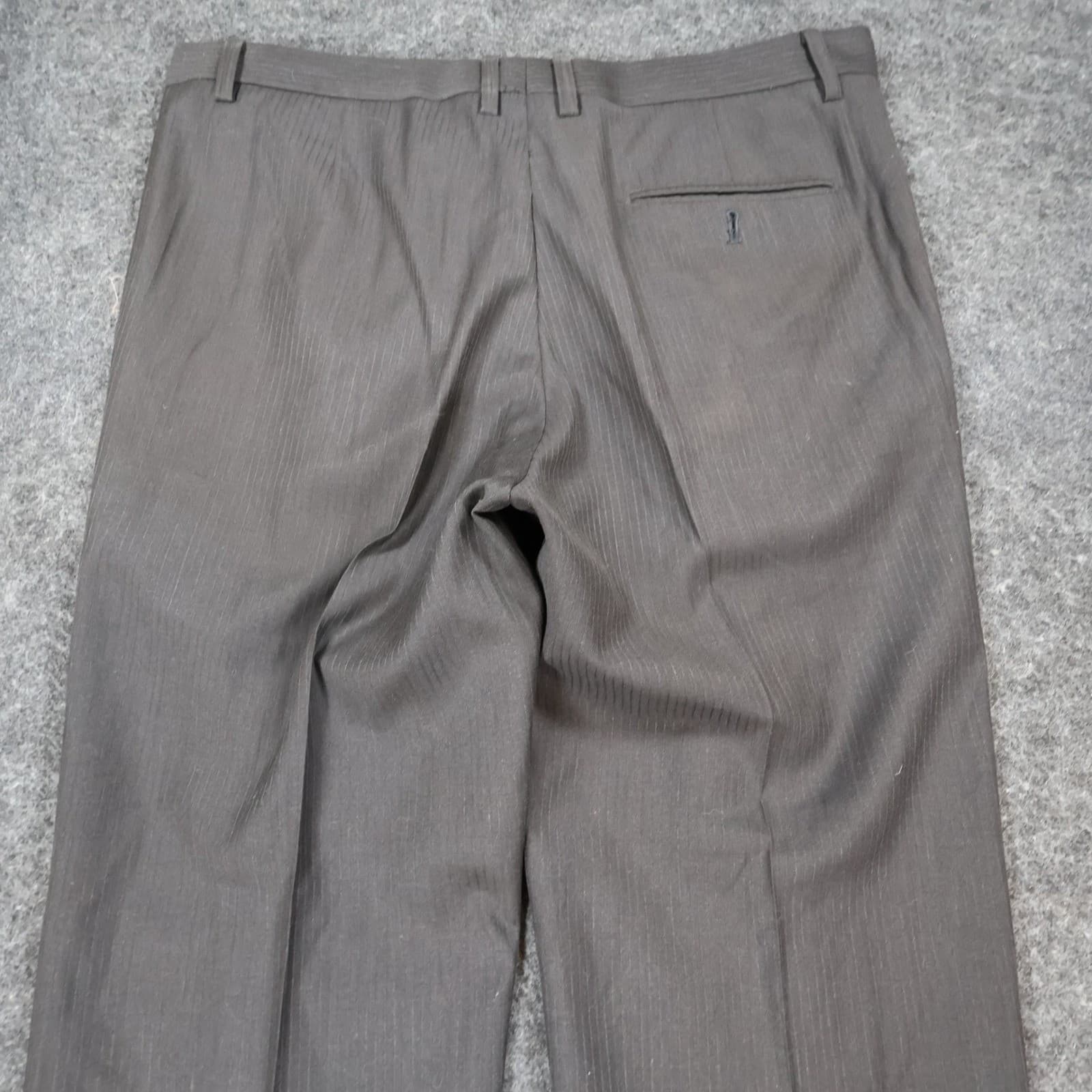 Tailor Đức Nhân Dress Pants Mens 34 Charcoal Super 180s Wool Cashmere Pleated - Thumbnail 10