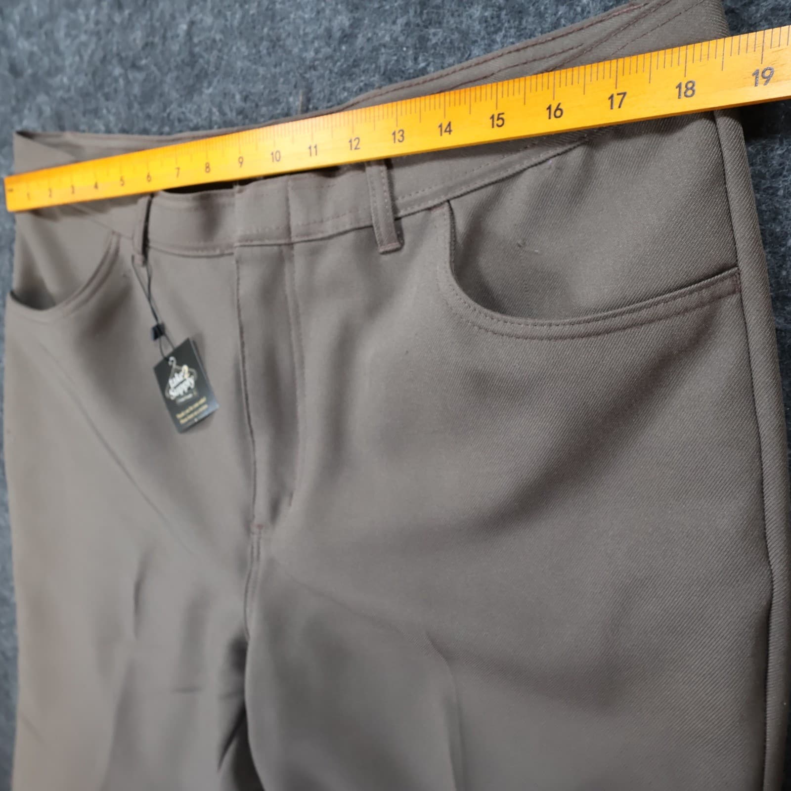 John Blair Dress Slacks Mens 38 Brown Polyester Regular Fit Classic Trousers - Thumbnail 6