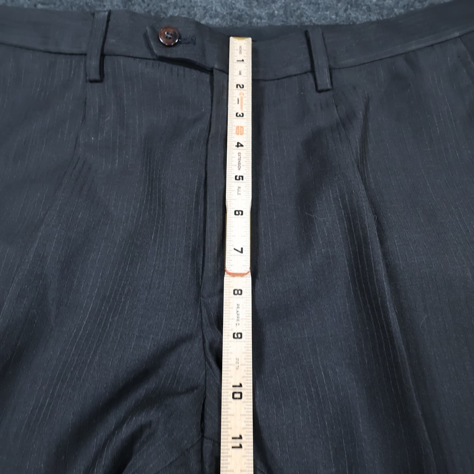 Tailor Đức Nhân Dress Pants Mens 34 Charcoal Super 180s Wool Cashmere Pleated - Thumbnail 5