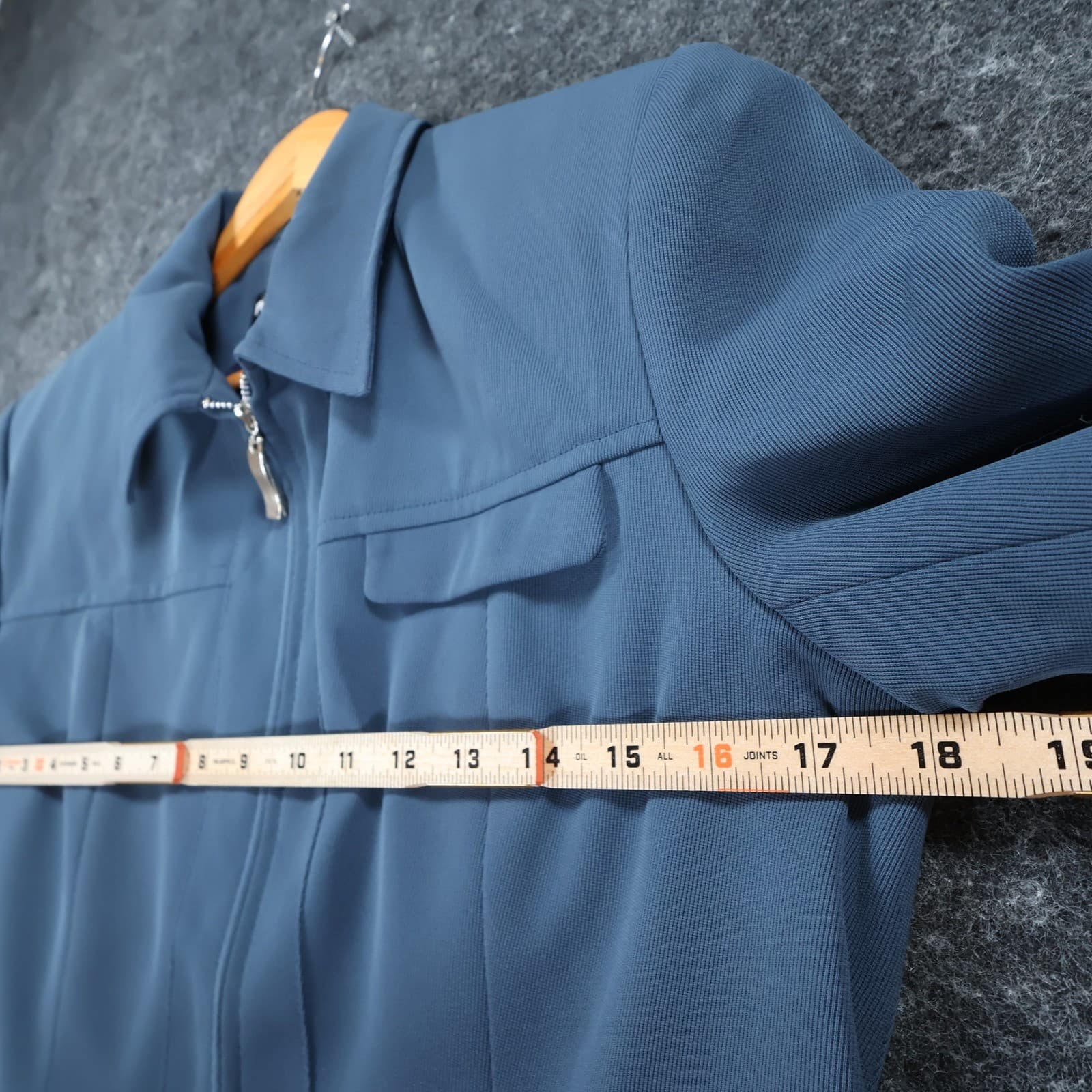 Patrick Petite Zip Up Jacket Womens 4 Blue Vintage Professional Career Minimal - Thumbnail 3