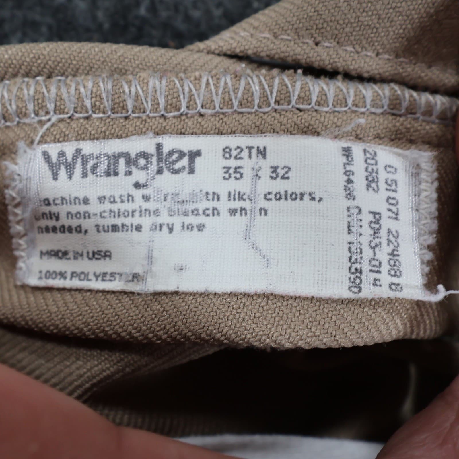 Wrangler Wrancher Dress Jeans Mens 35x32 Tan Polyester Western Made in USA 82TN - Thumbnail 7