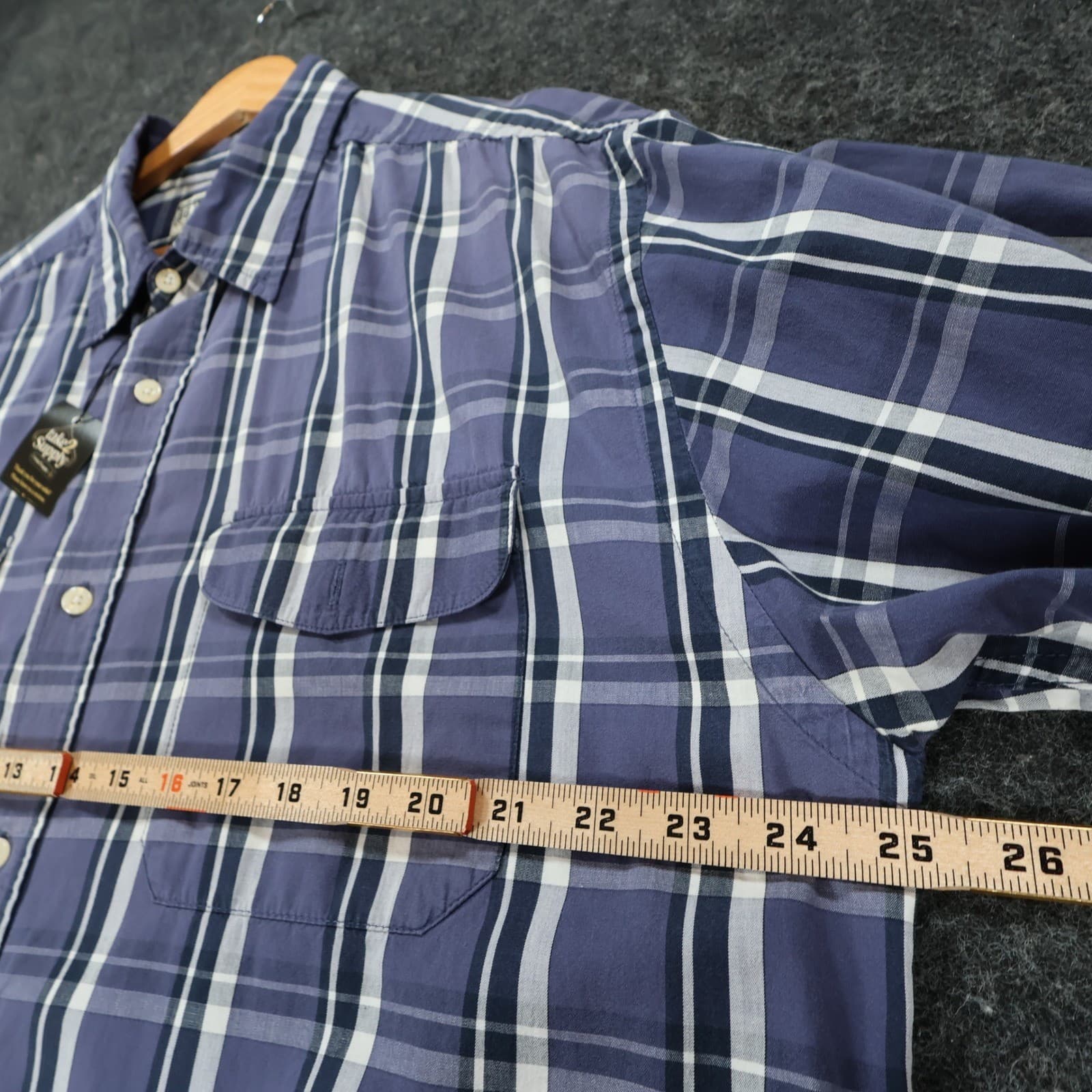 Route 66 Button Up Shirt Mens XL Blue Cotton Plaid Long Sleeve Casual - Thumbnail 3