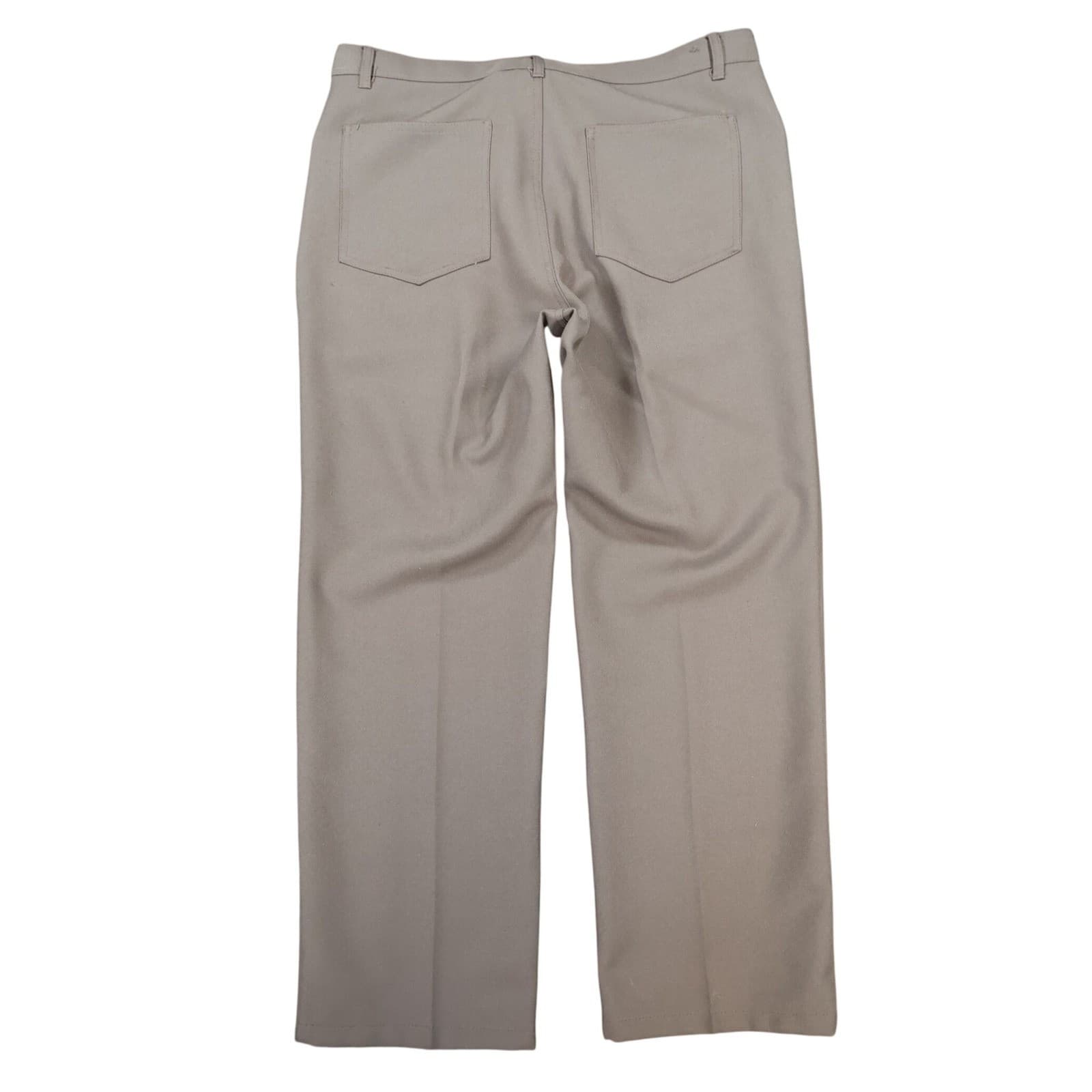 John Blair Dress Slacks Mens 38 Brown Polyester Regular Fit Classic Trousers - Thumbnail 2