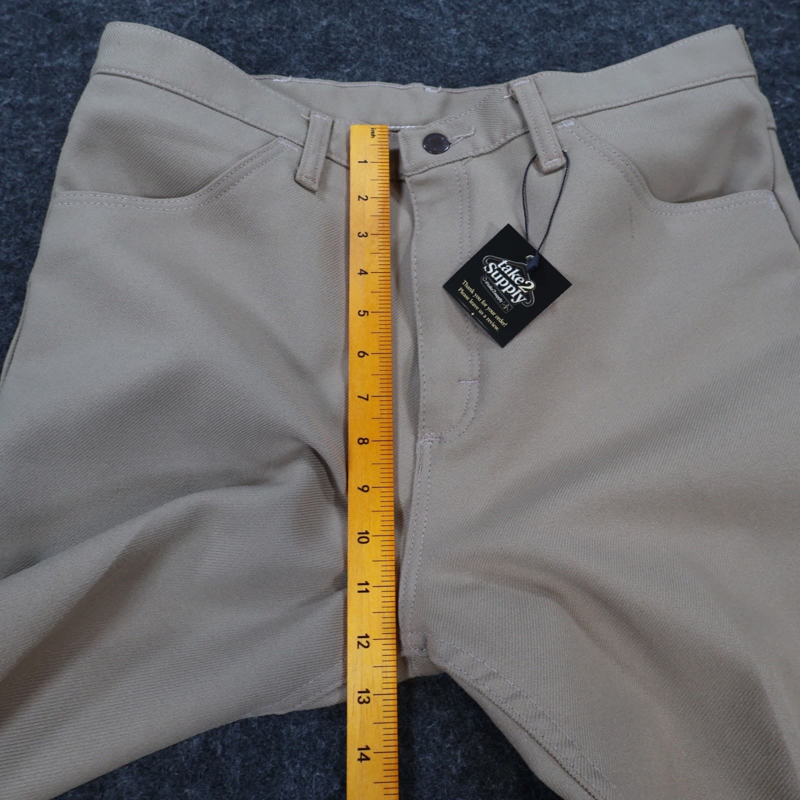 Wrangler Wrancher Dress Jeans Mens 35x32 Tan Polyester Western Made in USA 82TN - Thumbnail 6