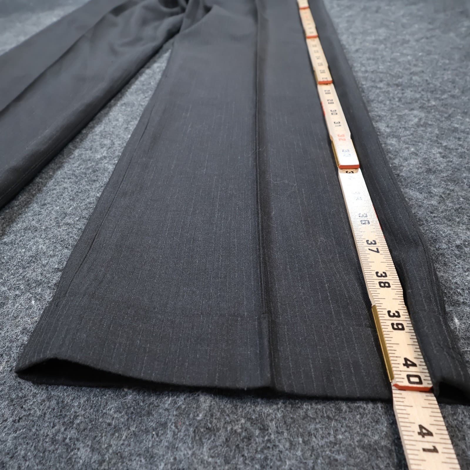 Tailor Đức Nhân Dress Pants Mens 34 Charcoal Super 180s Wool Cashmere Pleated - Thumbnail 3