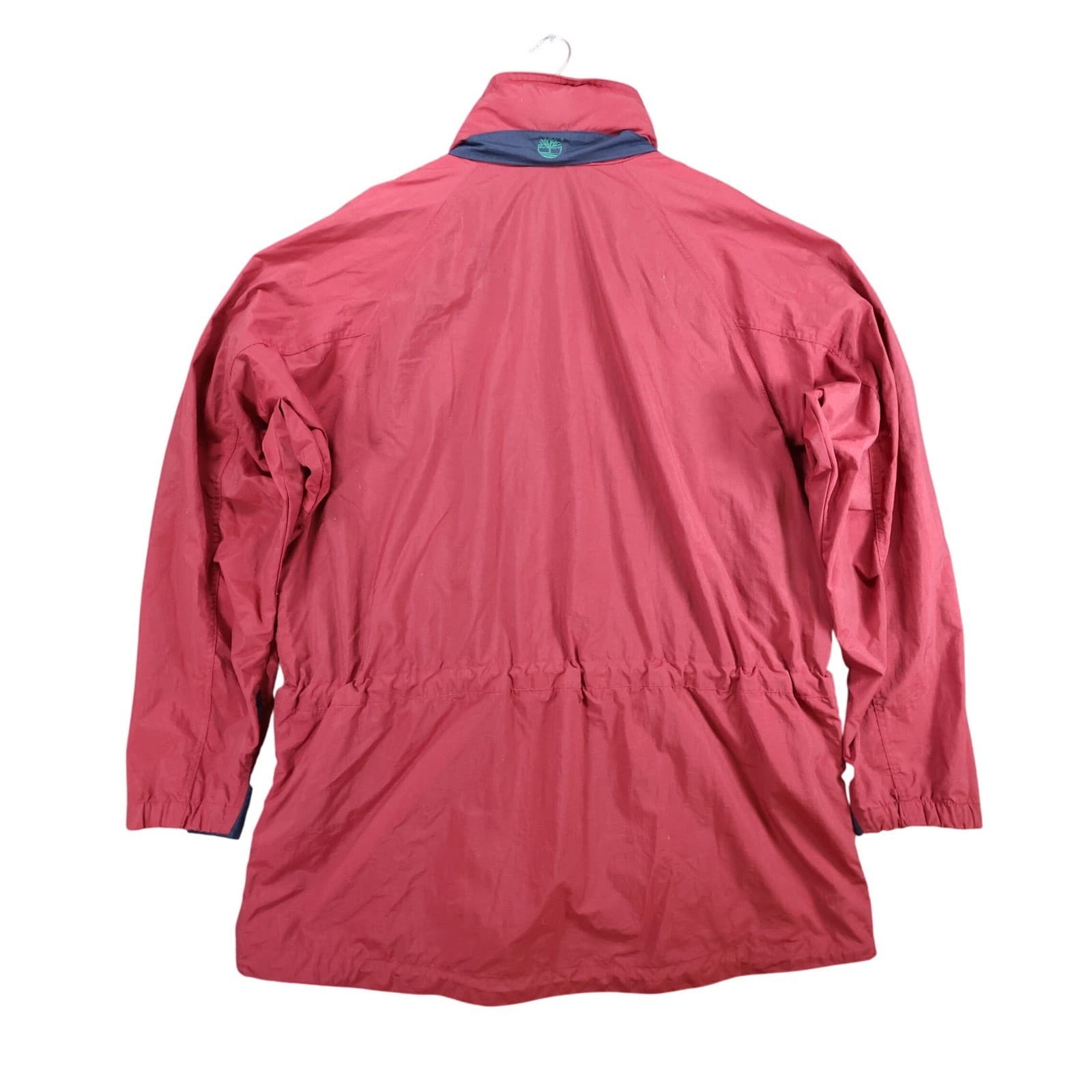 Timberland Windbreaker Jacket Mens Large Red Nylon Outdoor Full Zip Embroidered - Thumbnail 2