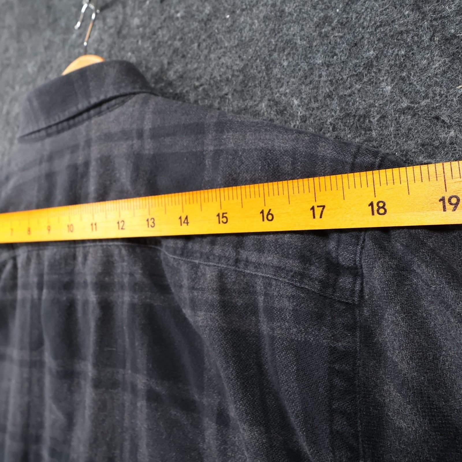 John W. Nordstrom Flannel Shirt Mens Large Gray Supima Cotton Elbow Patch Plaid - Thumbnail 6