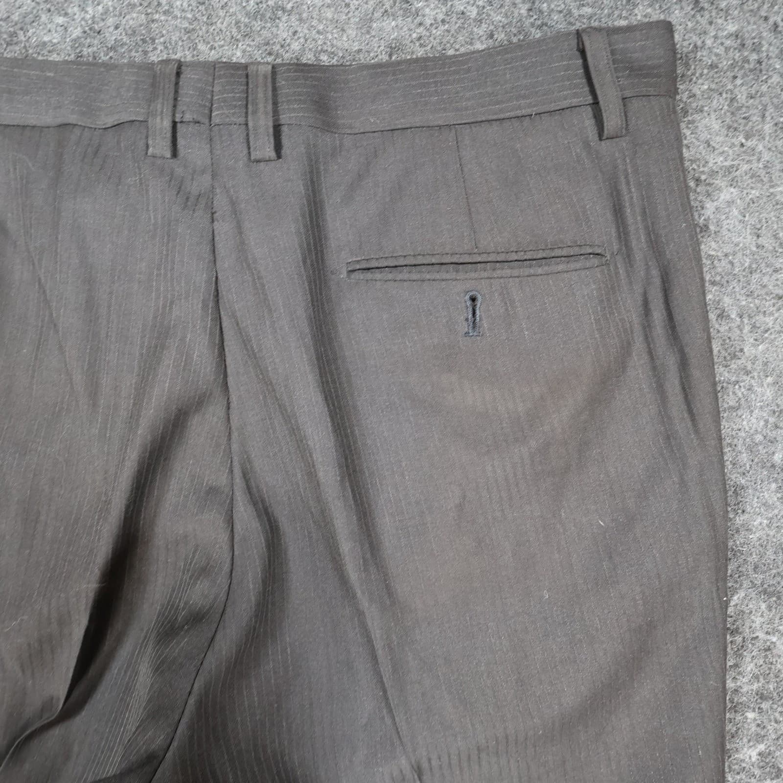 Tailor Đức Nhân Dress Pants Mens 34 Charcoal Super 180s Wool Cashmere Pleated - Thumbnail 12