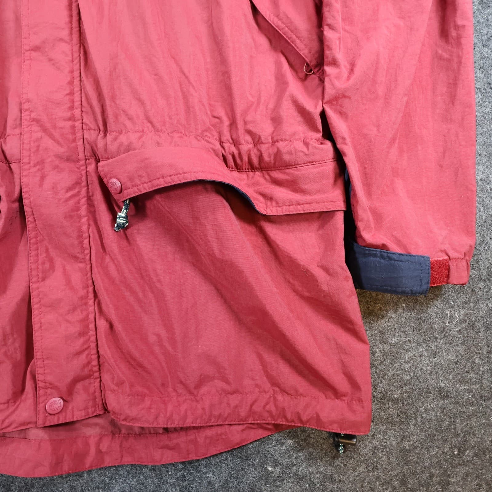 Timberland Windbreaker Jacket Mens Large Red Nylon Outdoor Full Zip Embroidered - Thumbnail 11