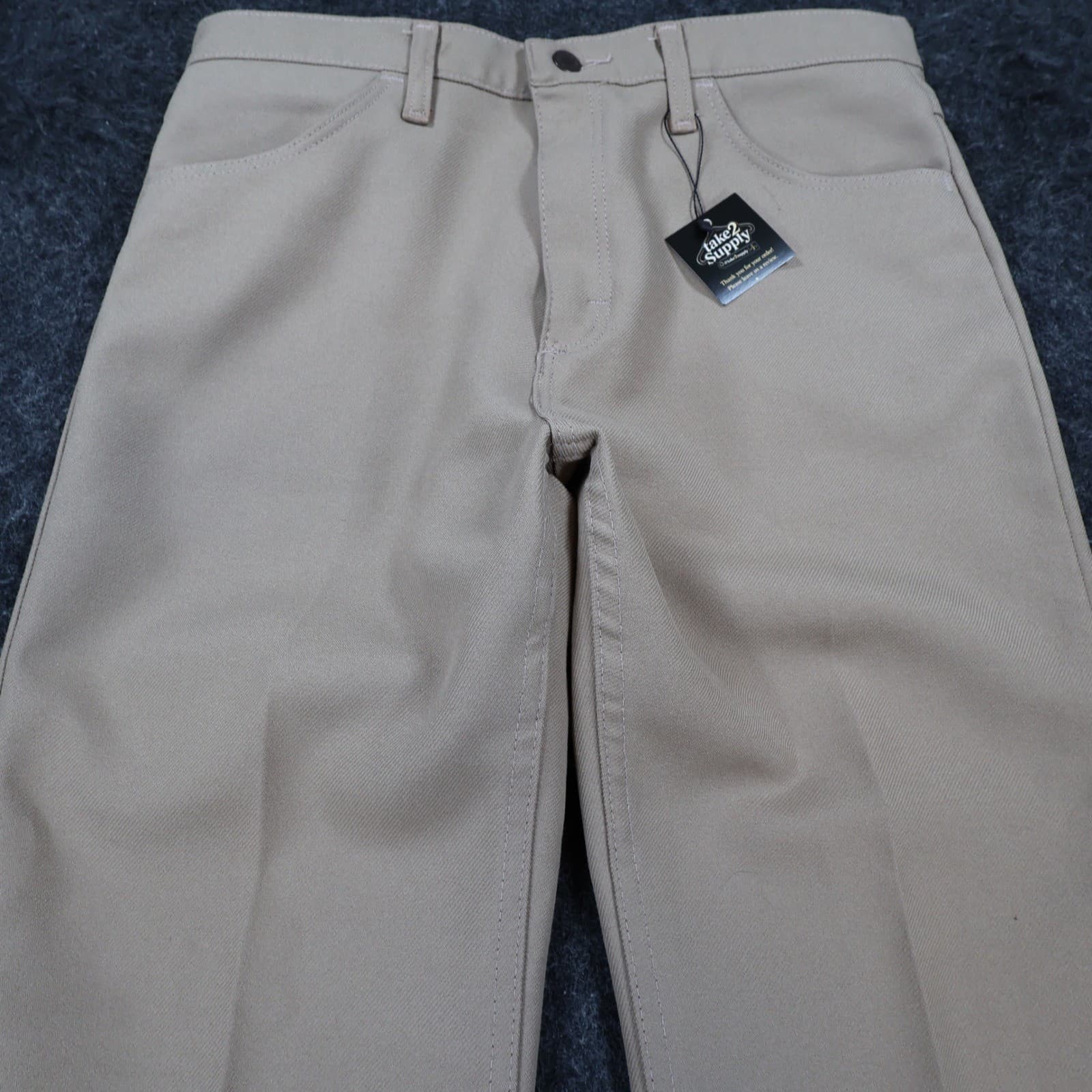 Wrangler Wrancher Dress Jeans Mens 35x32 Tan Polyester Western Made in USA 82TN - Thumbnail 8