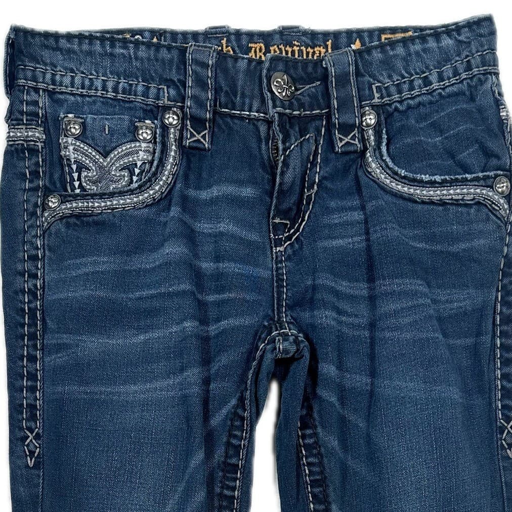 Rock Revival Womens Jeans Bootcut Embellished Rhinestone Denim Size 28 - Thumbnail 3