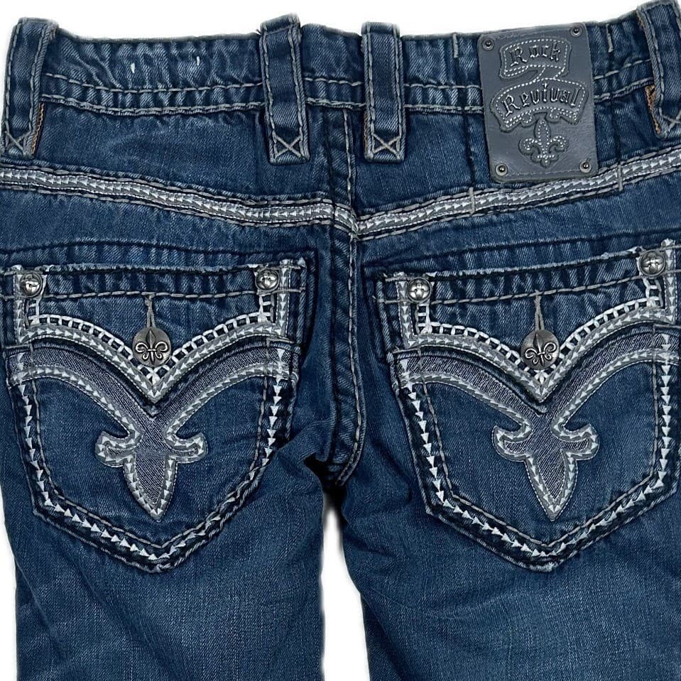 Rock Revival Womens Jeans Bootcut Embellished Rhinestone Denim Size 28 - Thumbnail 4