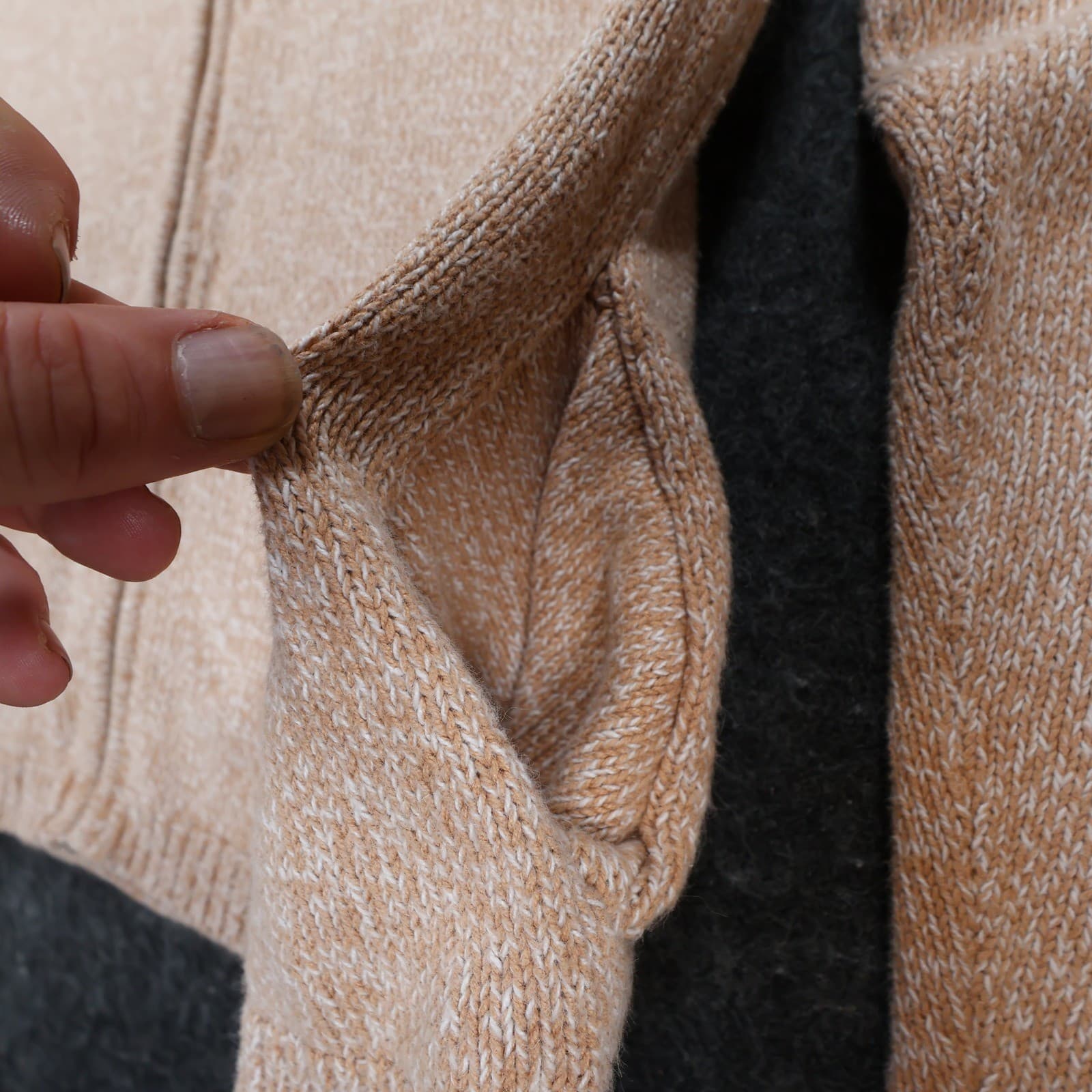 Blair Full Zip Cardigan Sweater Womens Small Tan Ramie Cotton Classic Knit - Thumbnail 9