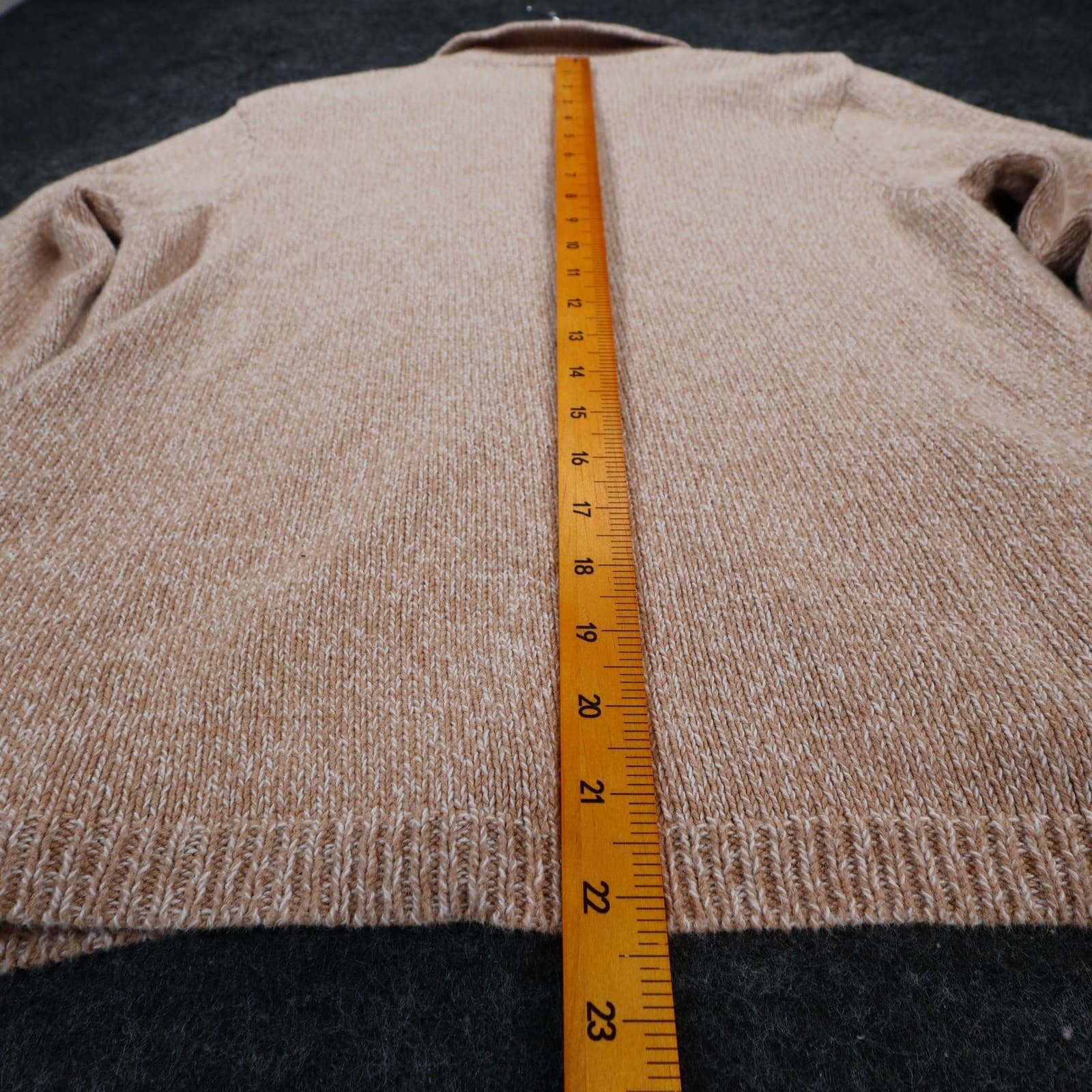 Blair Full Zip Cardigan Sweater Womens Small Tan Ramie Cotton Classic Knit - Thumbnail 5