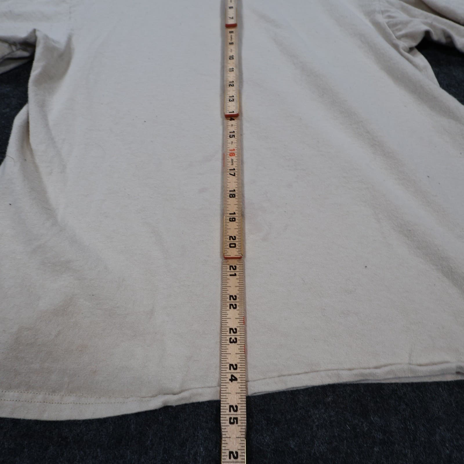 DOM T-Shirt Mens Large Beige Excellent Happiness Is A State Of Mind Graphic Tee - Thumbnail 6