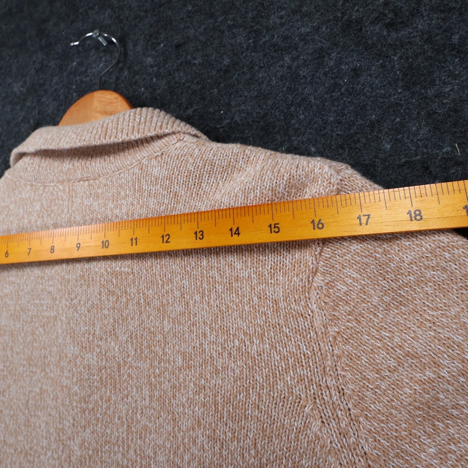 Blair Full Zip Cardigan Sweater Womens Small Tan Ramie Cotton Classic Knit - Thumbnail 6