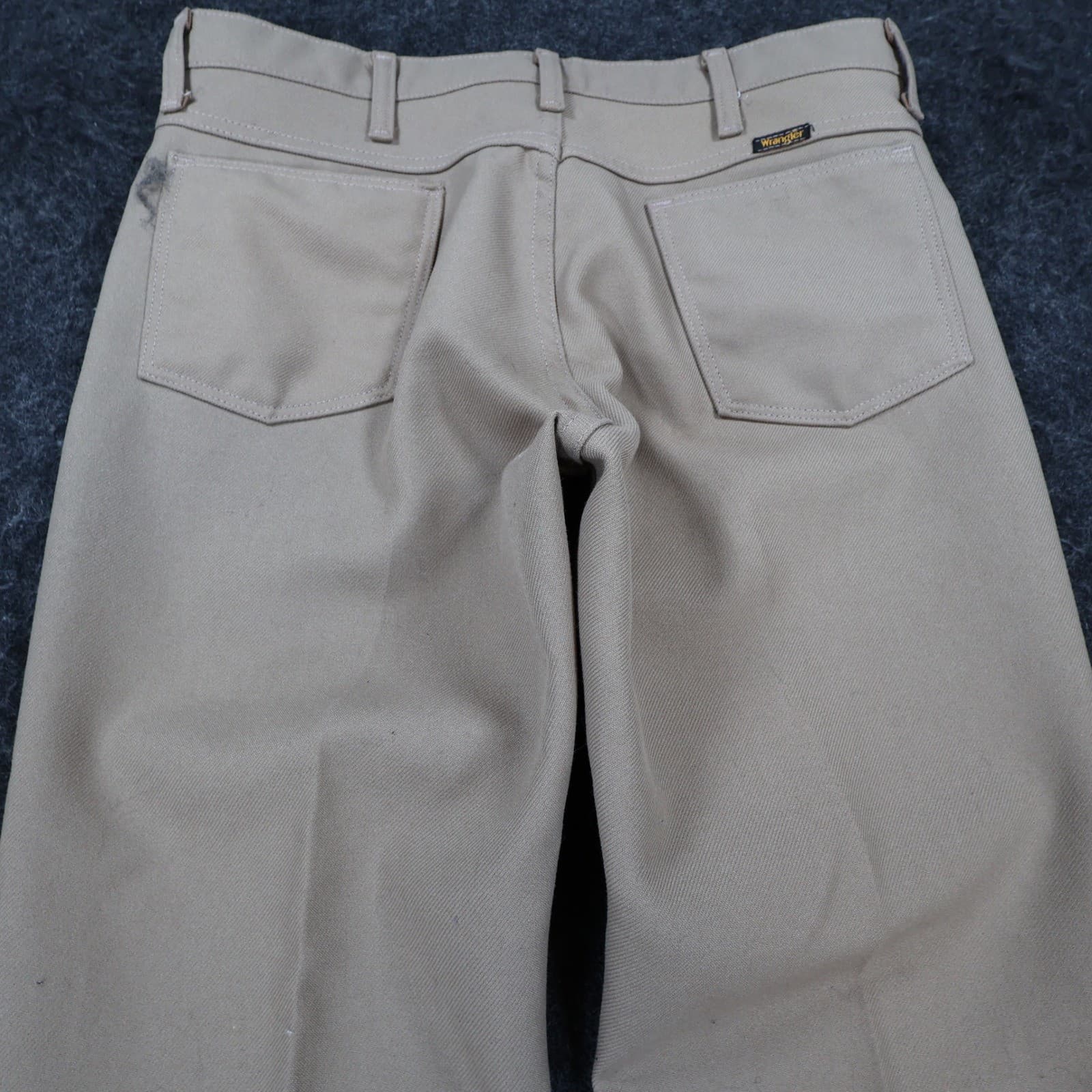 Wrangler Wrancher Dress Jeans Mens 35x32 Tan Polyester Western Made in USA 82TN - Thumbnail 9