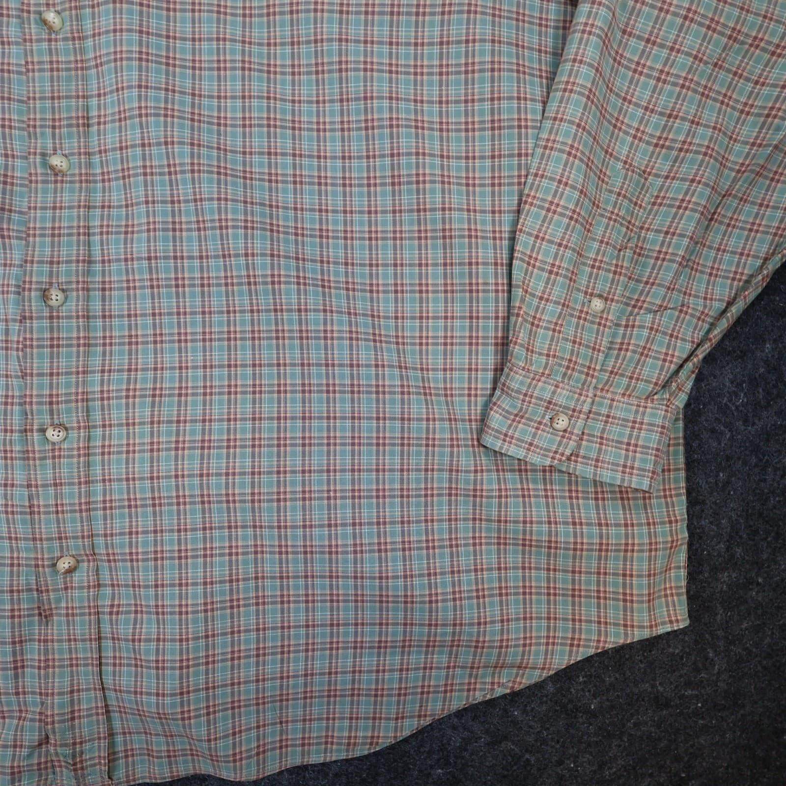 Ralph Lauren Button Down Shirt Mens 3XB Green Plaid Cotton Classic Fit Big Tall - Thumbnail 11