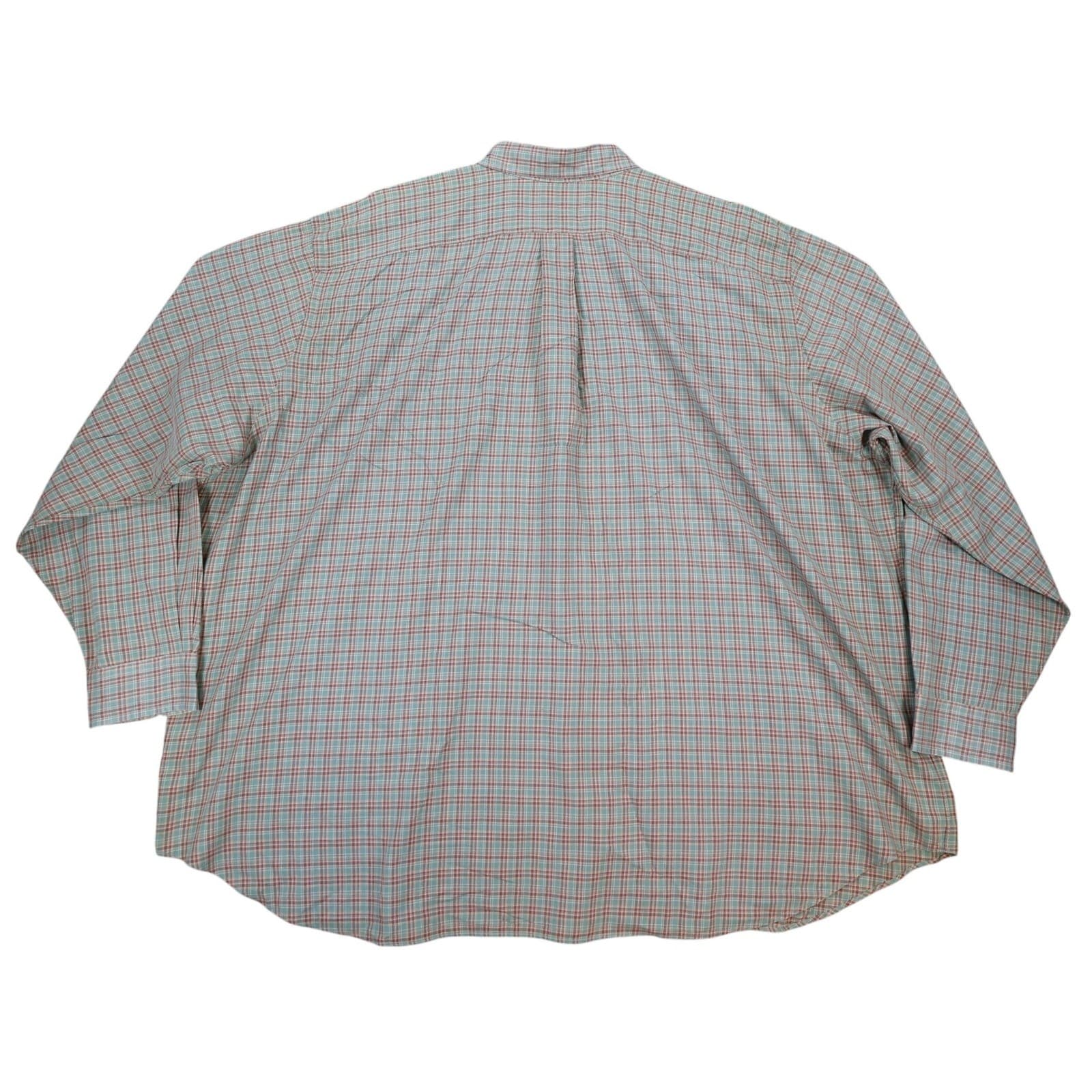 Ralph Lauren Button Down Shirt Mens 3XB Green Plaid Cotton Classic Fit Big Tall - Thumbnail 2