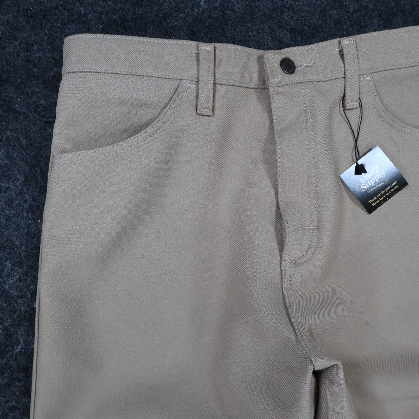 Wrangler Wrancher Dress Jeans Mens 35x32 Tan Polyester Western Made in USA 82TN - Thumbnail 10