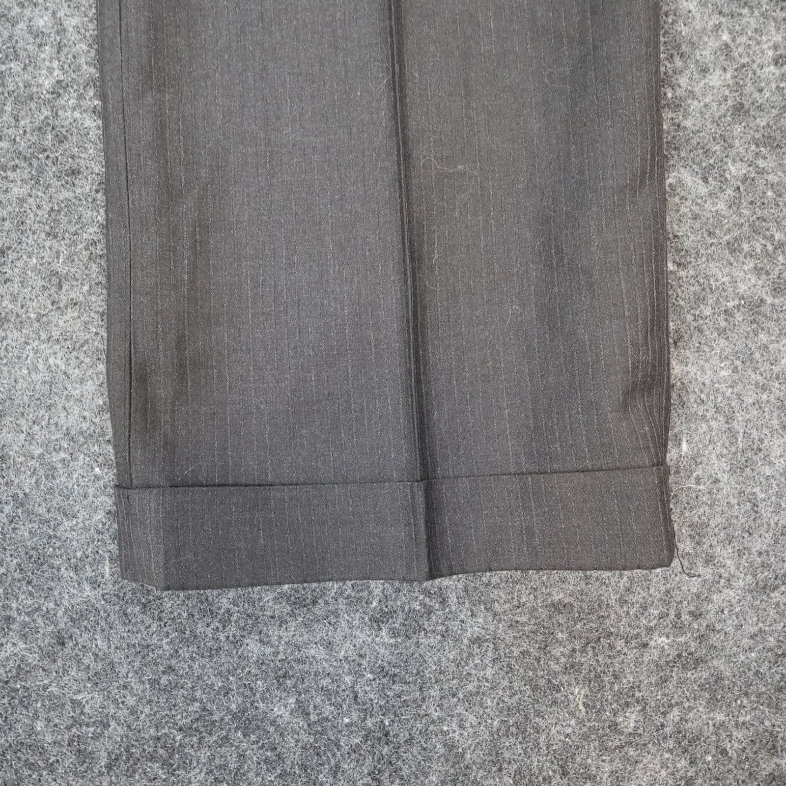 Tailor Đức Nhân Dress Pants Mens 34 Charcoal Super 180s Wool Cashmere Pleated - Thumbnail 13
