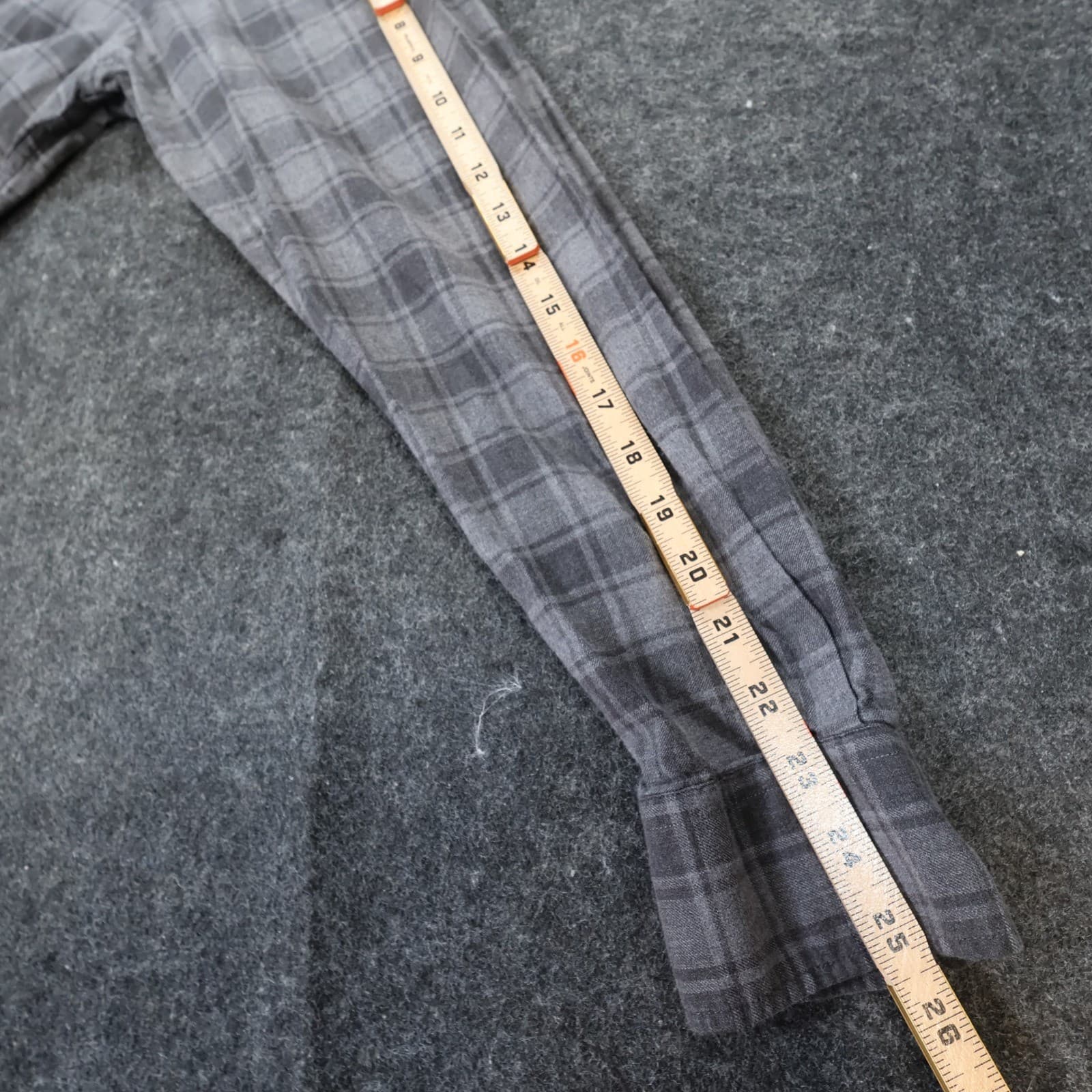 Hartford Flannel Shirt Mens XL Grey Excellent Plaid Button Down Long Sleeve - Thumbnail 5