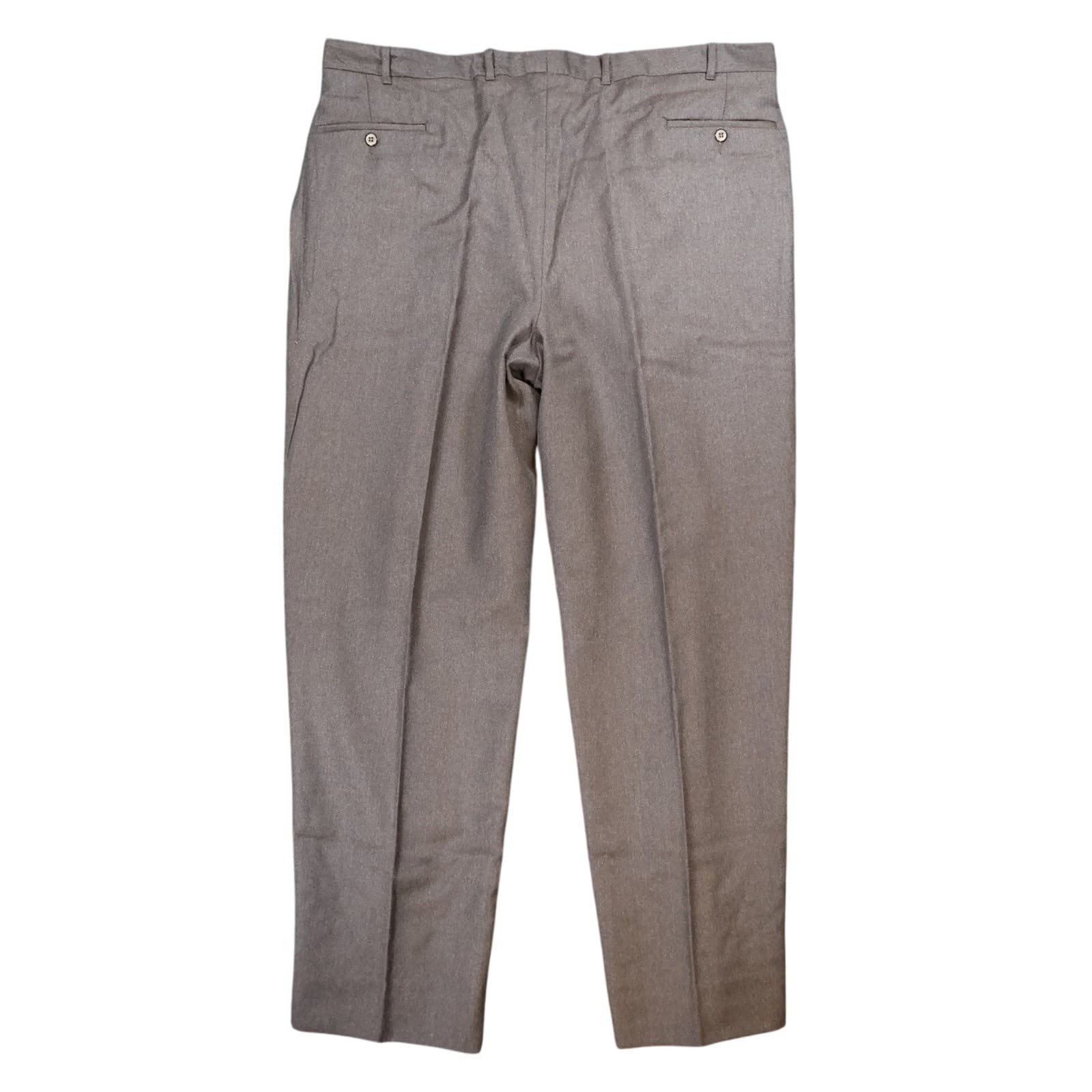 Context Trousers Mens 44 Brown Excellent Pleated Front Made in Canada - Thumbnail 3