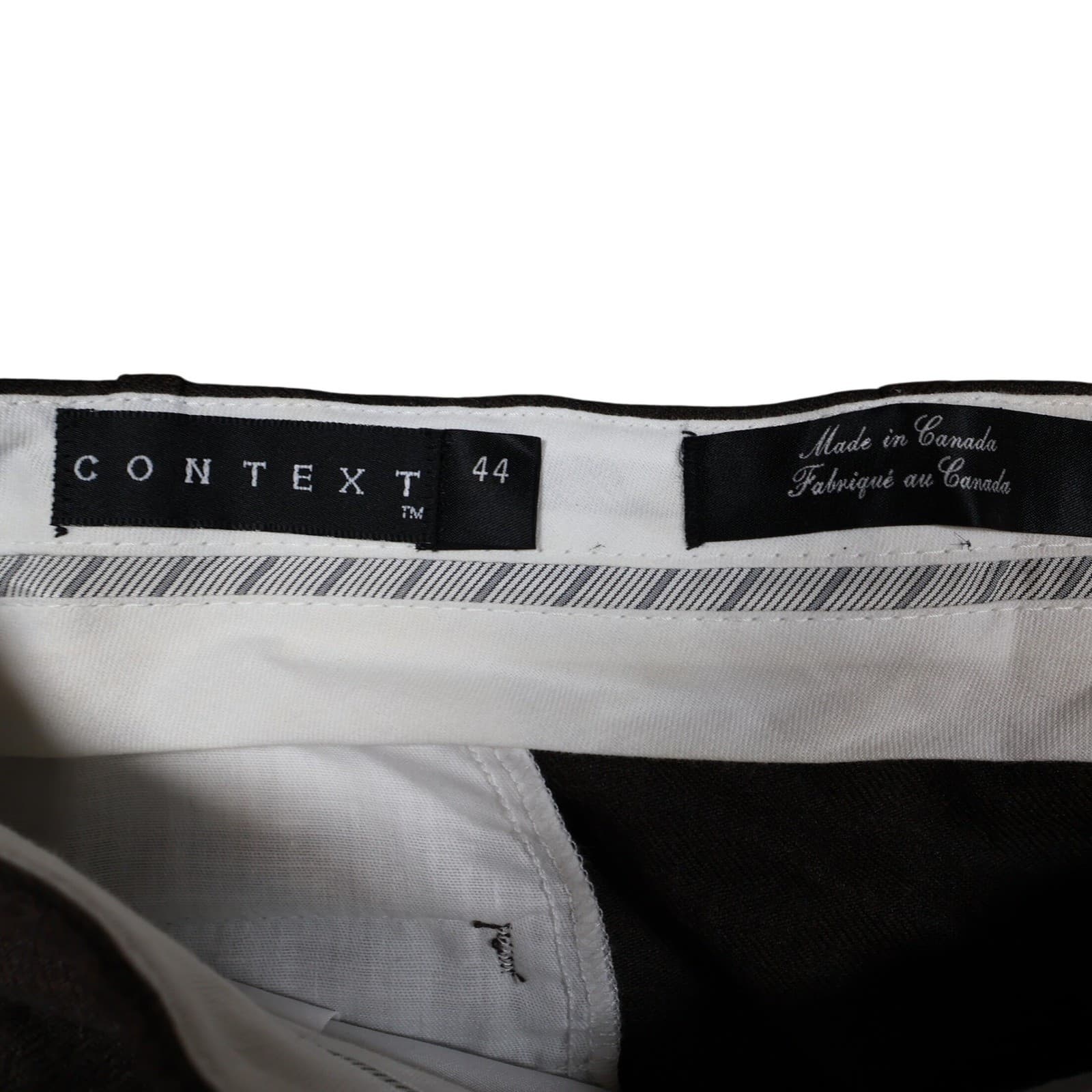Context Trousers Mens 44 Brown Excellent Pleated Front Made in Canada - Thumbnail 7