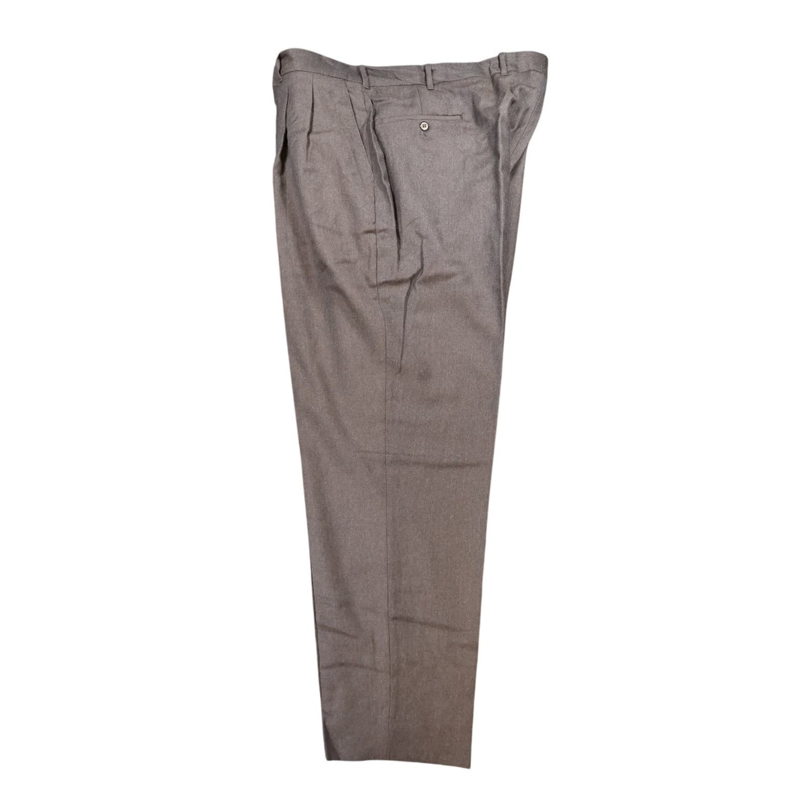 Context Trousers Mens 44 Brown Excellent Pleated Front Made in Canada - Thumbnail 5