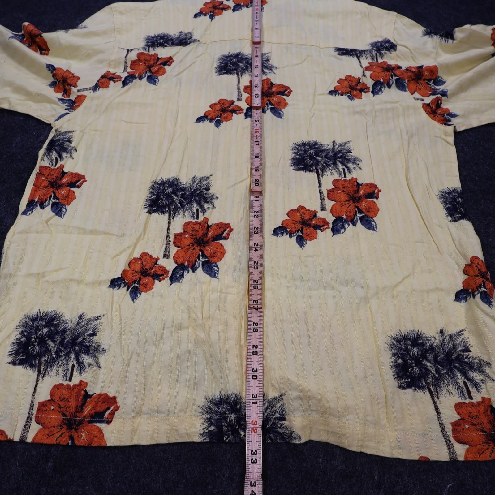 Bugle Boy Button Up Shirt Mens XXL Yellow Cotton Rayon Hawaiian Tropical Floral - Thumbnail 5