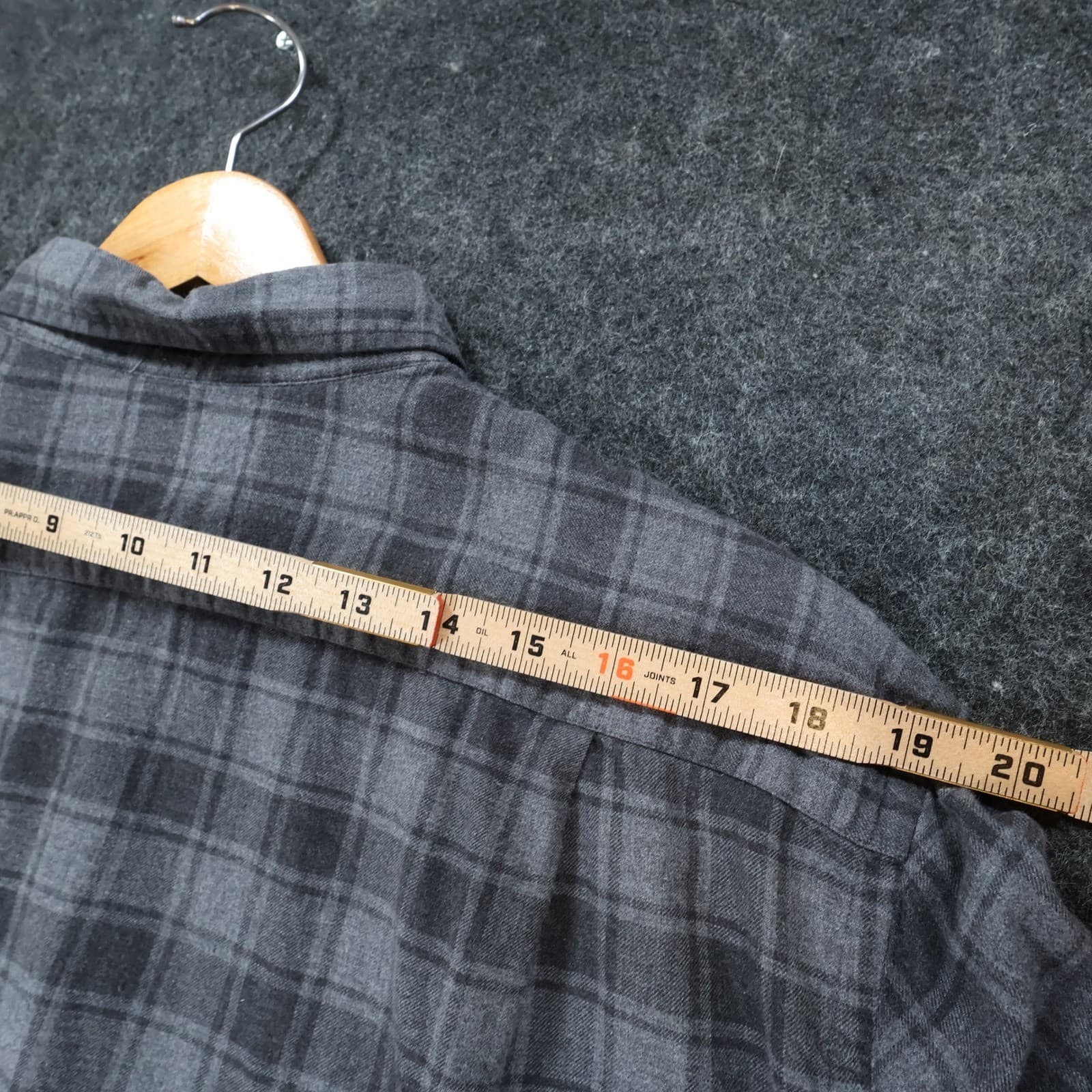 Hartford Flannel Shirt Mens XL Grey Excellent Plaid Button Down Long Sleeve - Thumbnail 7