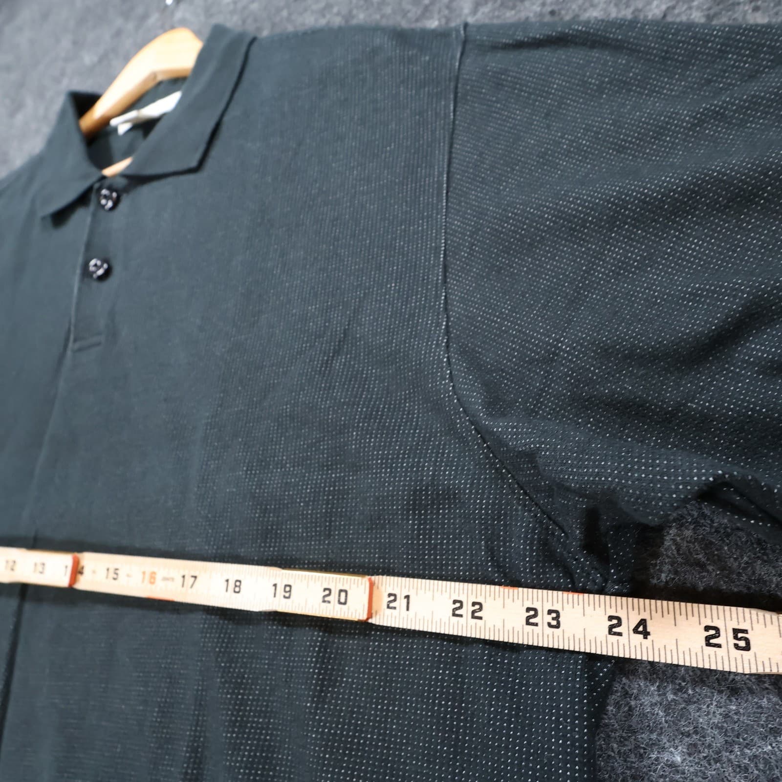 Perry Ellis Polo Mens XL Black Excellent Textured Micro-Dot Short Sleeve - Thumbnail 3