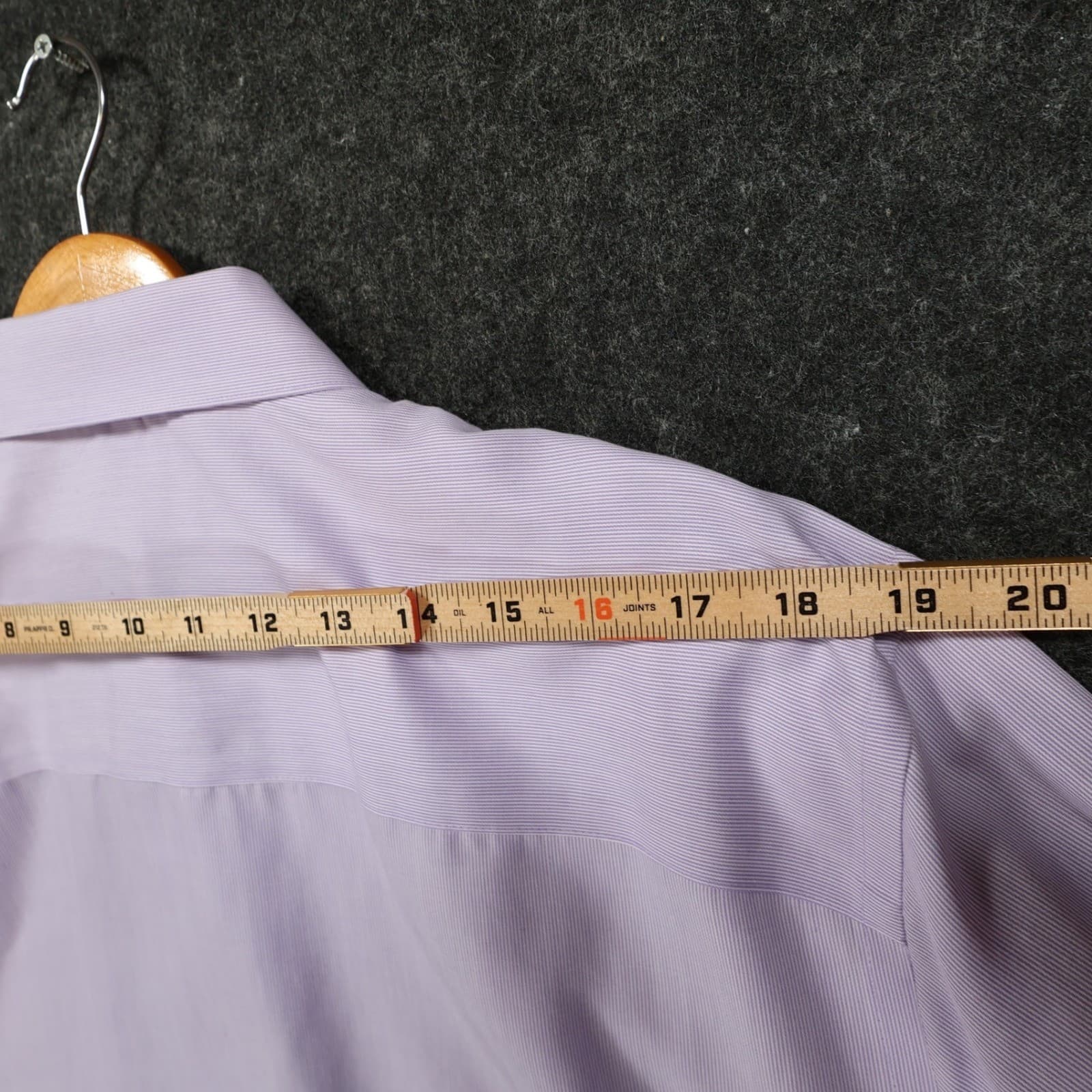 Kenneth Cole Reaction Button Down Mens XL Purple Excellent Slim Fit Non Iron - Thumbnail 6