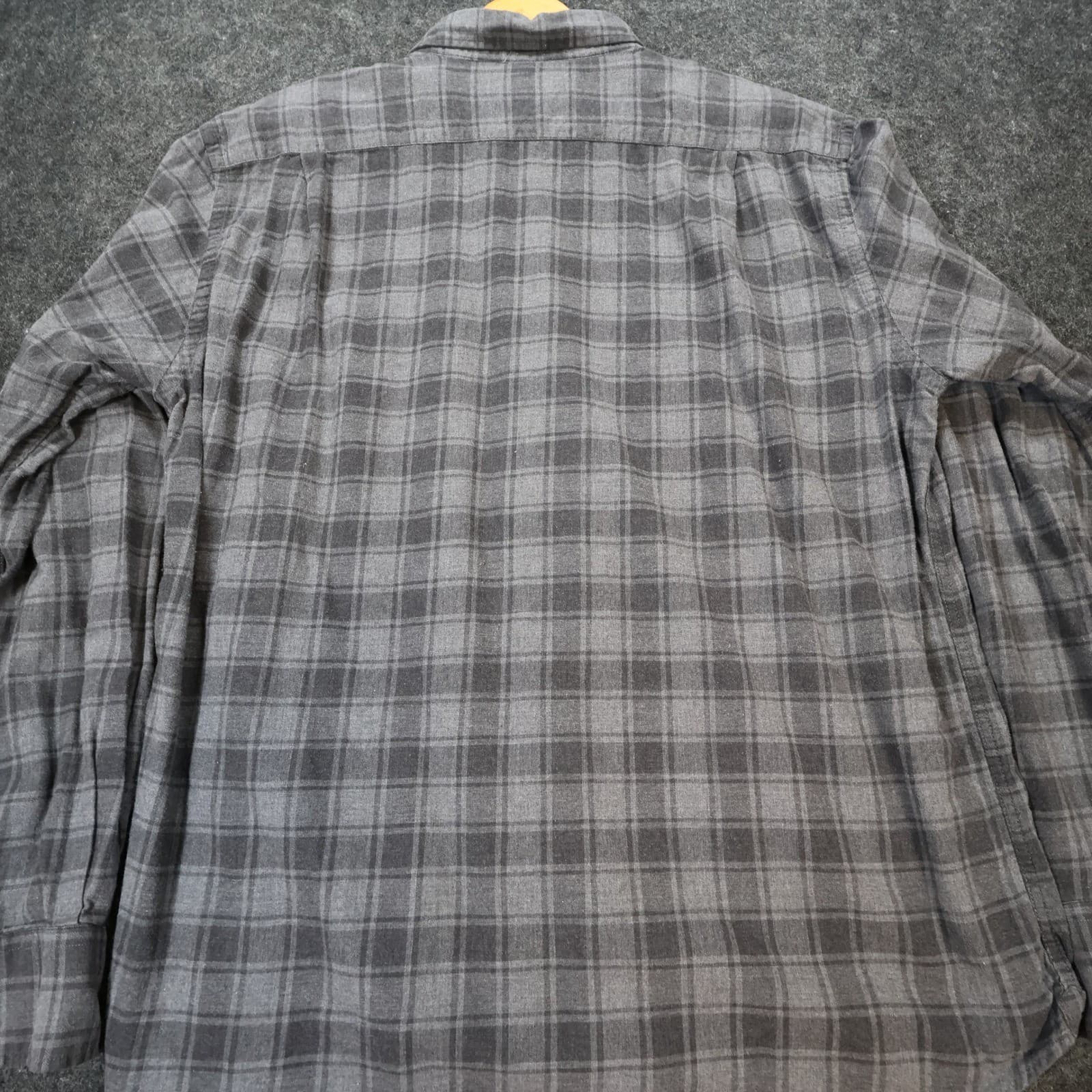 Hartford Flannel Shirt Mens XL Grey Excellent Plaid Button Down Long Sleeve - Thumbnail 10