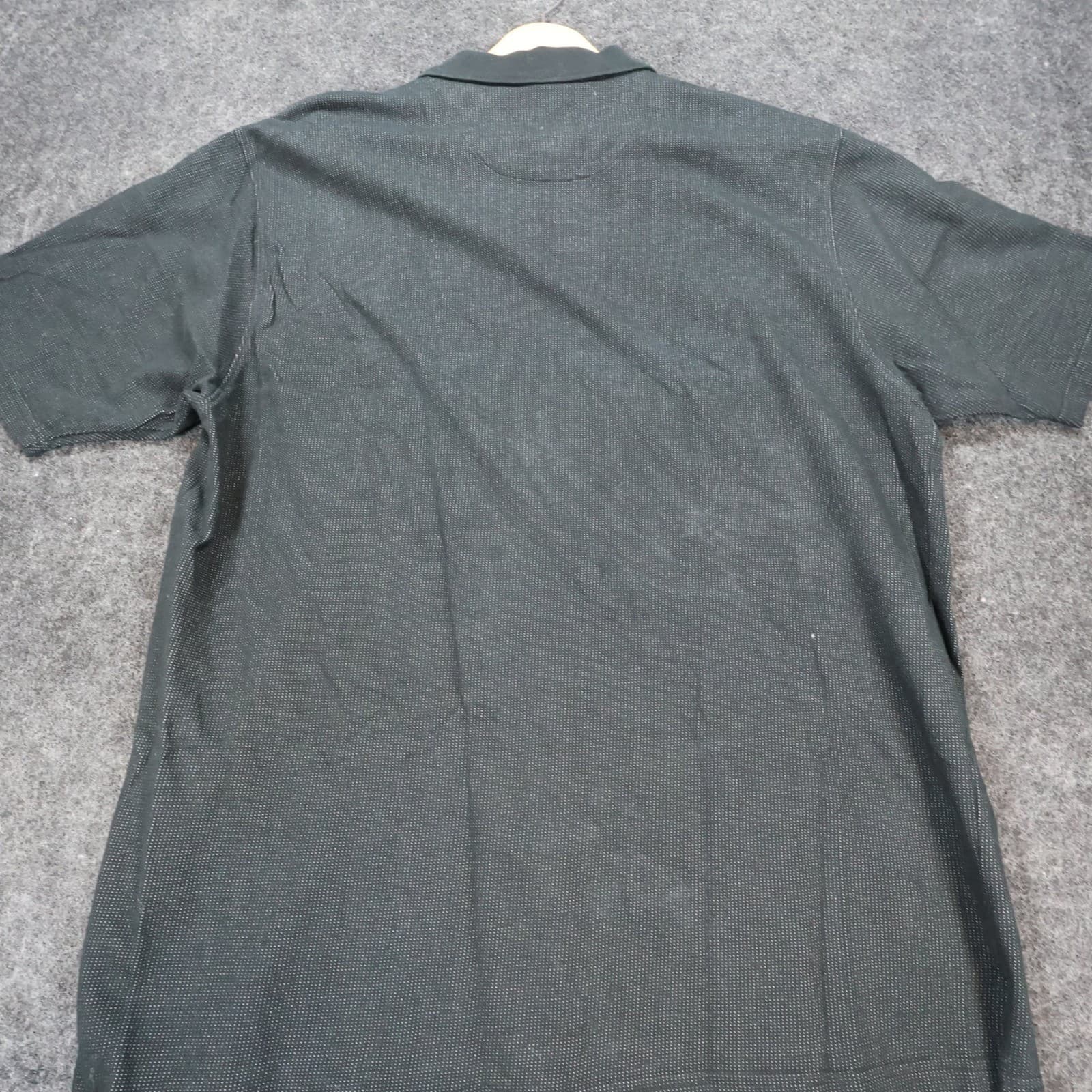 Perry Ellis Polo Mens XL Black Excellent Textured Micro-Dot Short Sleeve - Thumbnail 9