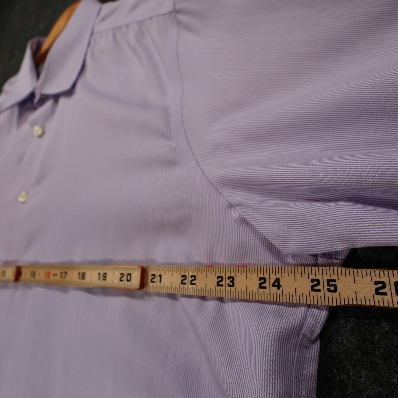 Kenneth Cole Reaction Button Down Mens XL Purple Excellent Slim Fit Non Iron - Thumbnail 3