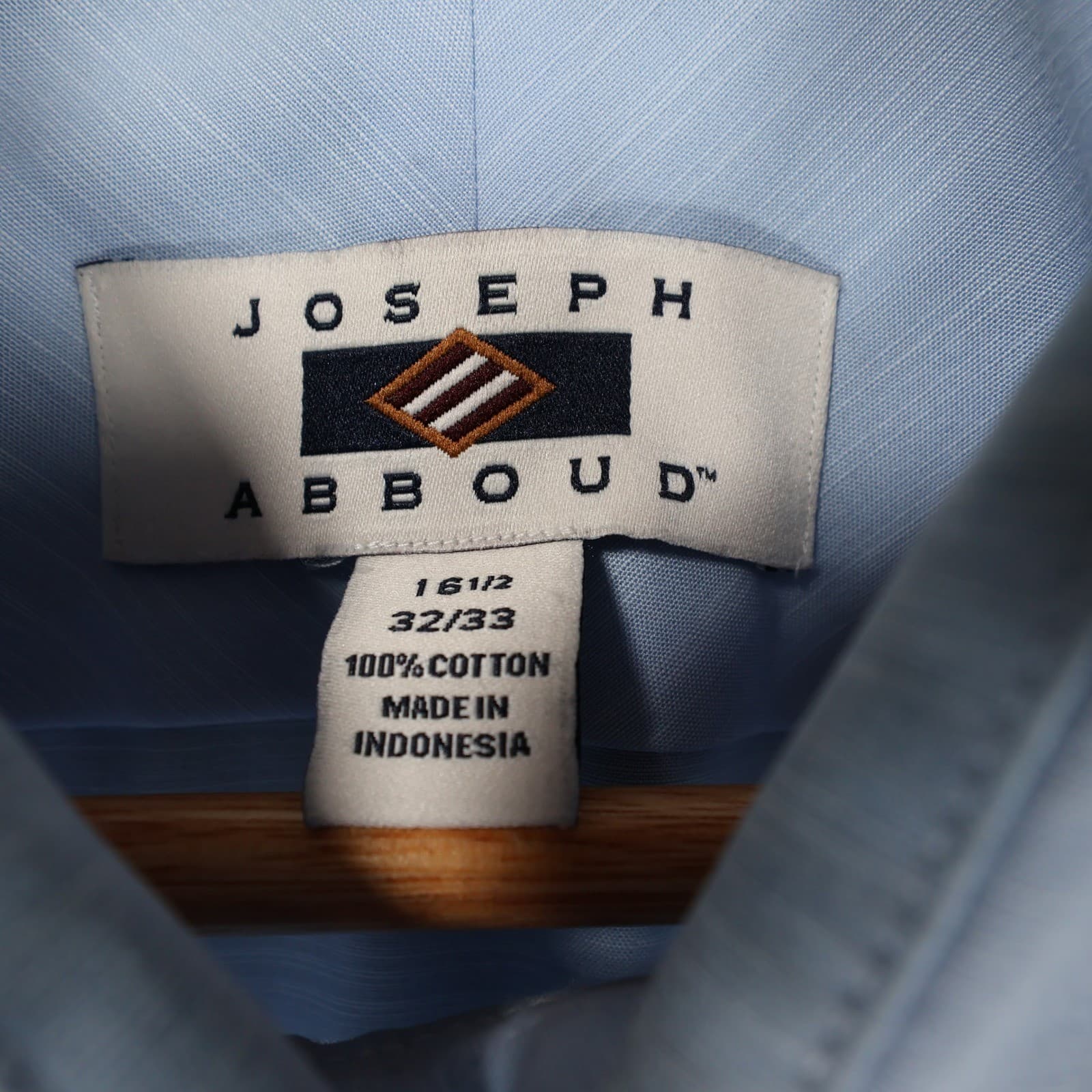 Joseph Abboud Dress Shirt Mens 16.5 32/33 Light Blue Excellent Long Sleeve - Thumbnail 7