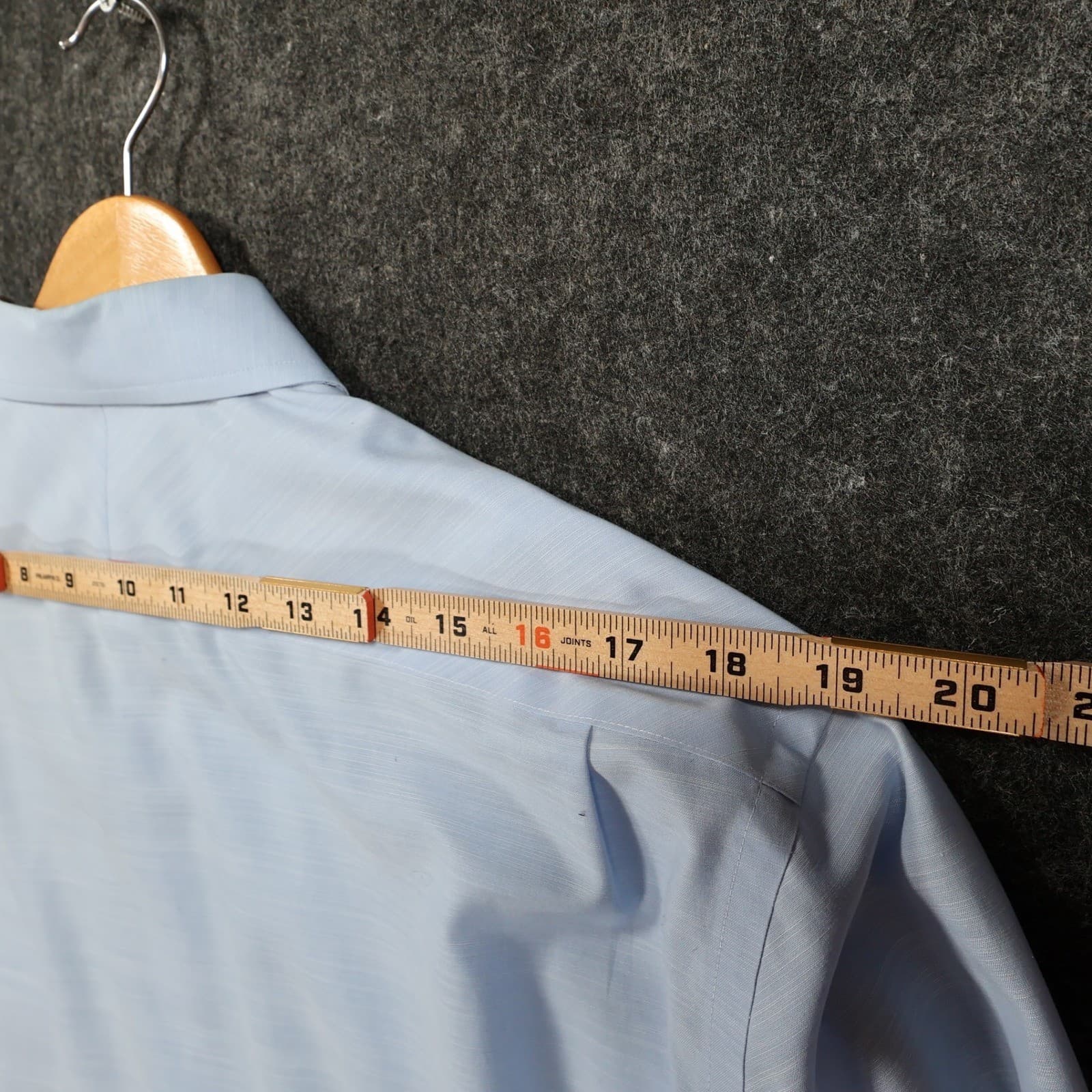 Joseph Abboud Dress Shirt Mens 16.5 32/33 Light Blue Excellent Long Sleeve - Thumbnail 6