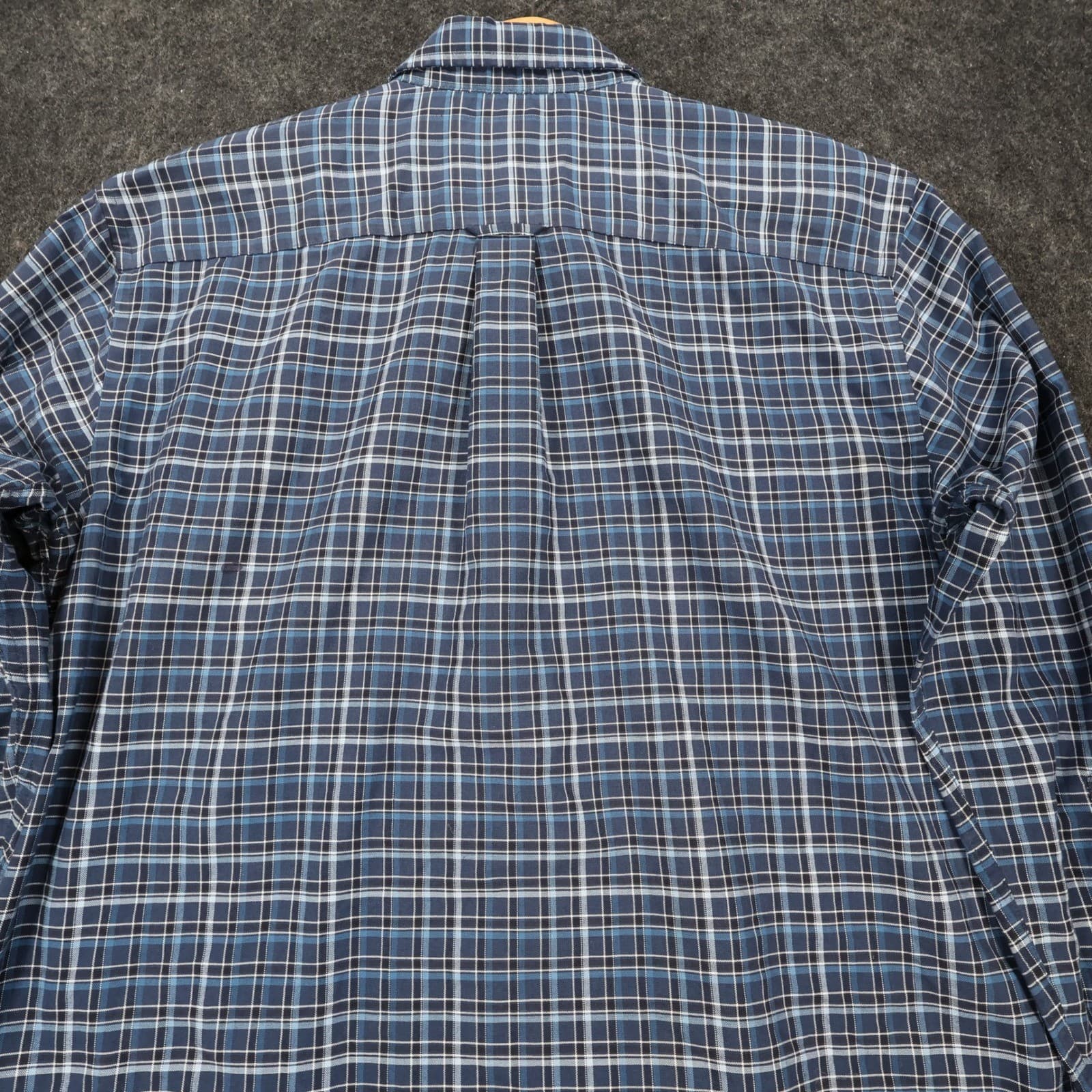 St Johns Bay Button Down Mens XL Blue Excellent Plaid Iron Free - Thumbnail 9