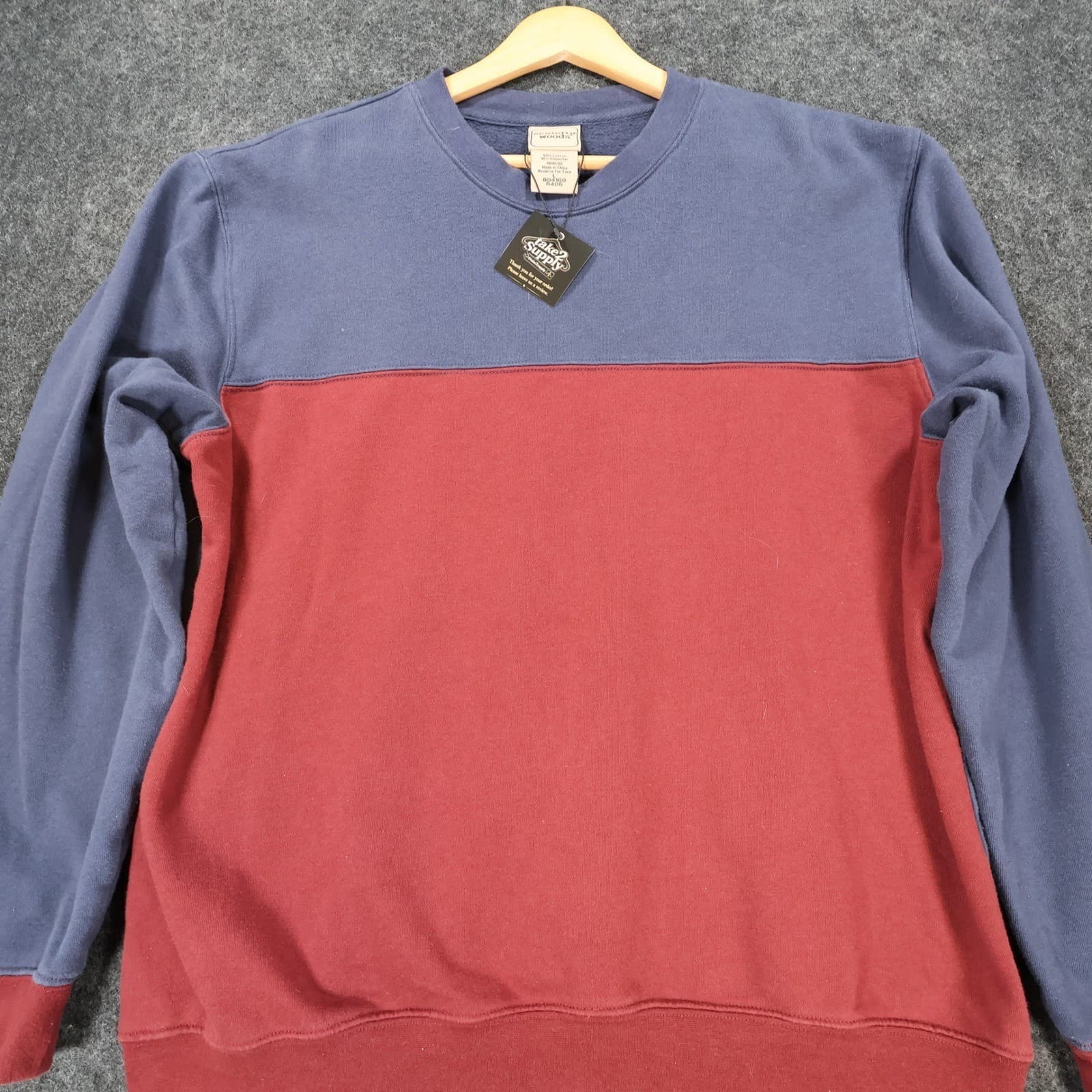 Scandia Woods Sweatshirt Mens L Blue Red Excellent Colorblock Crewneck - Thumbnail 8