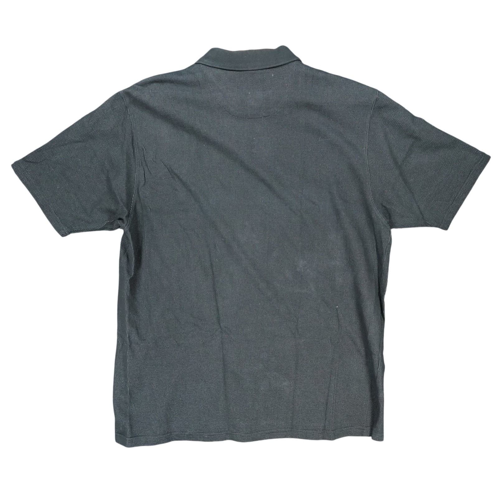 Perry Ellis Polo Mens XL Black Excellent Textured Micro-Dot Short Sleeve - Thumbnail 2