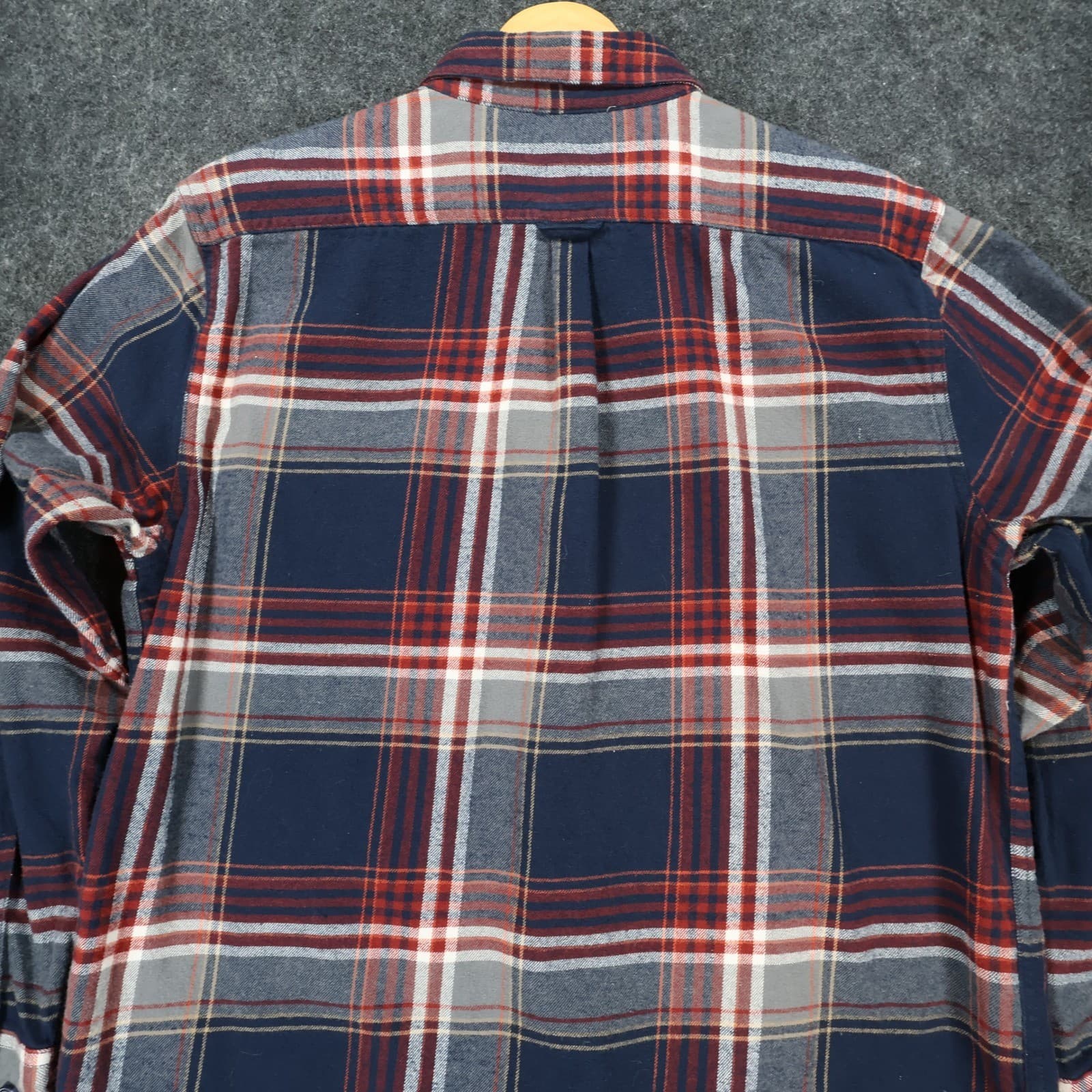 Eddie Bauer Flannel Shirt Mens L Blue Red Excellent Plaid Cotton Long Sleeve - Thumbnail 11